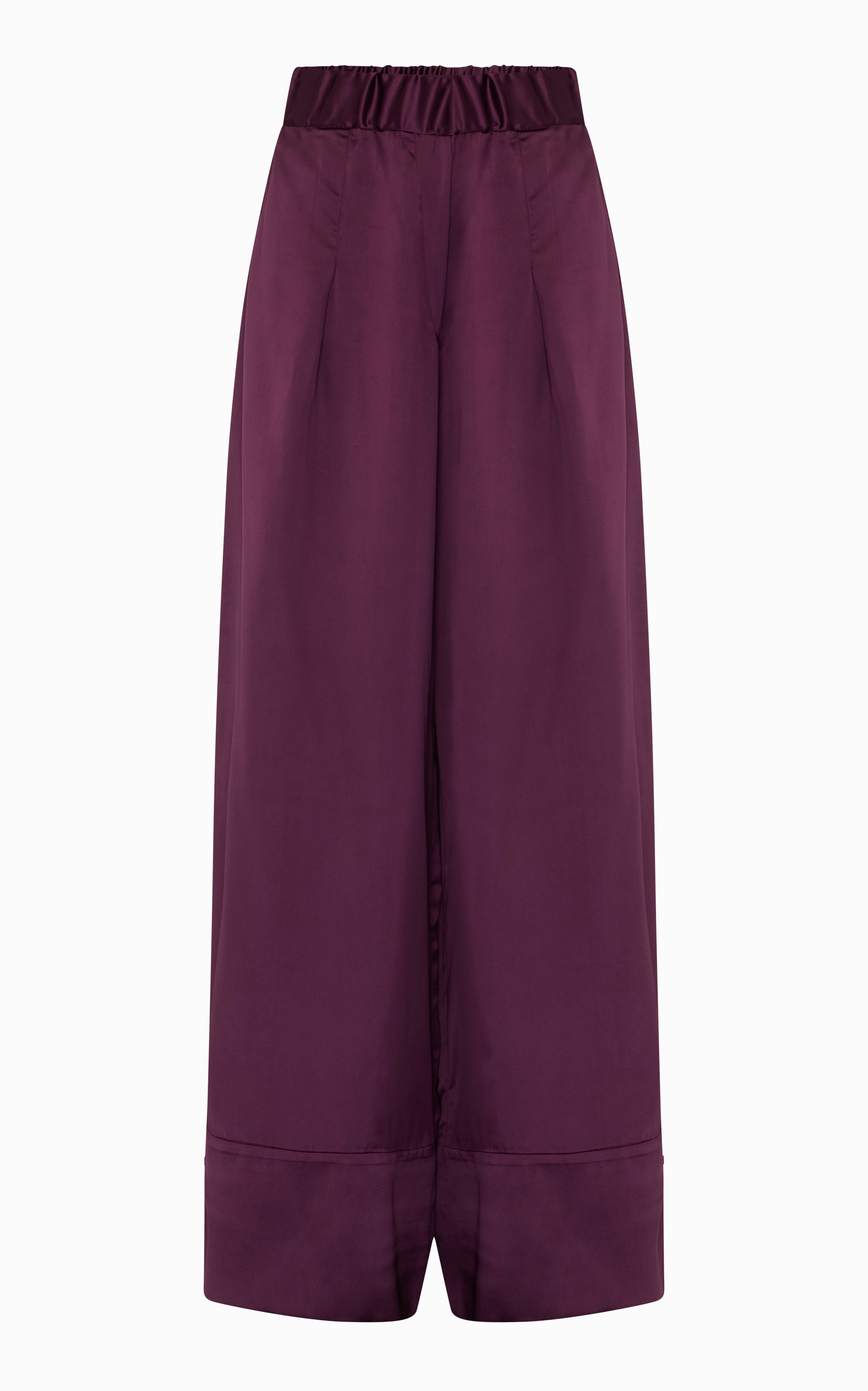 Fluid Palazzo Pant | Aubergine Viscose