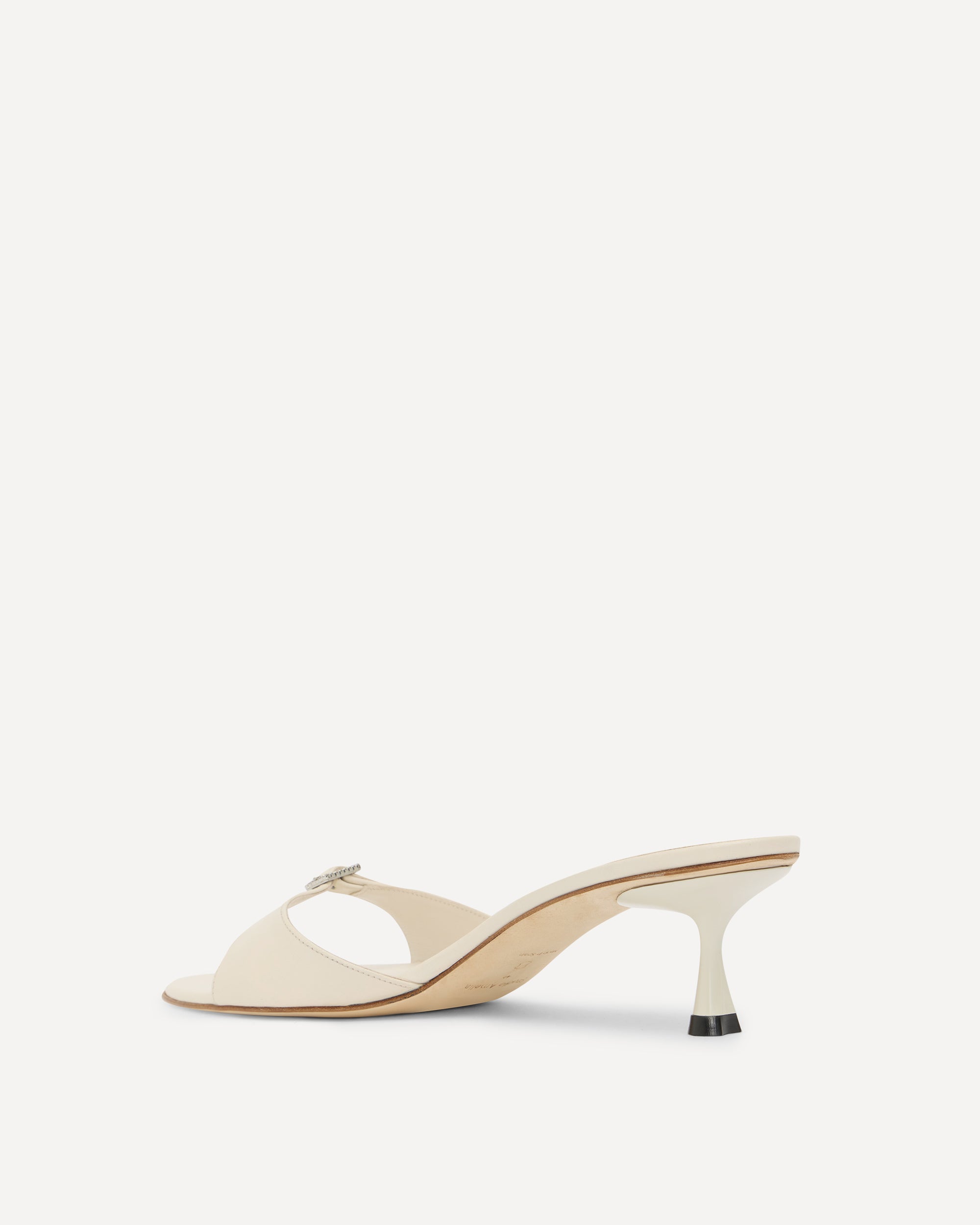 Cream coloured sandals with small heel