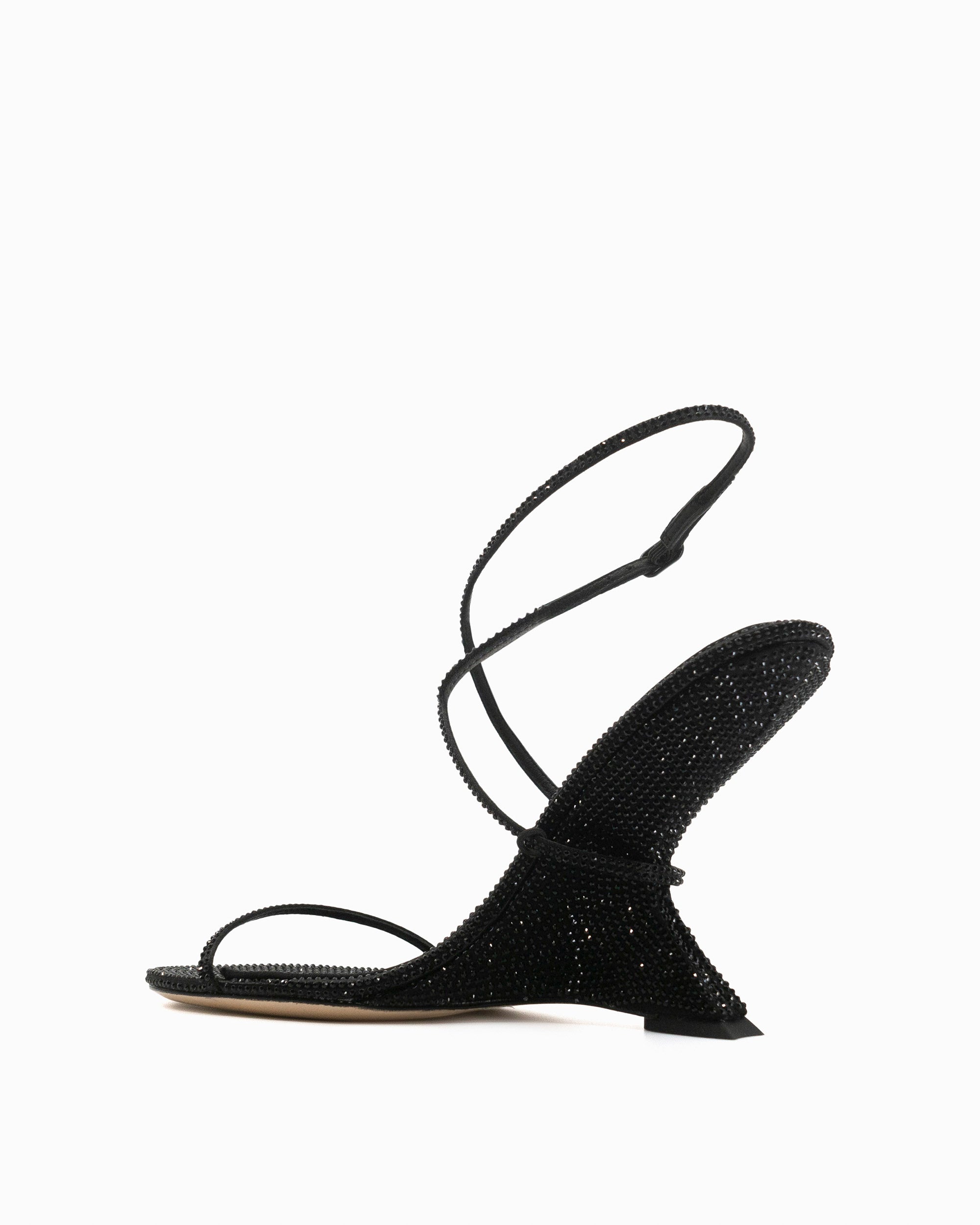 Halter 90 Wedge | Black Diamante