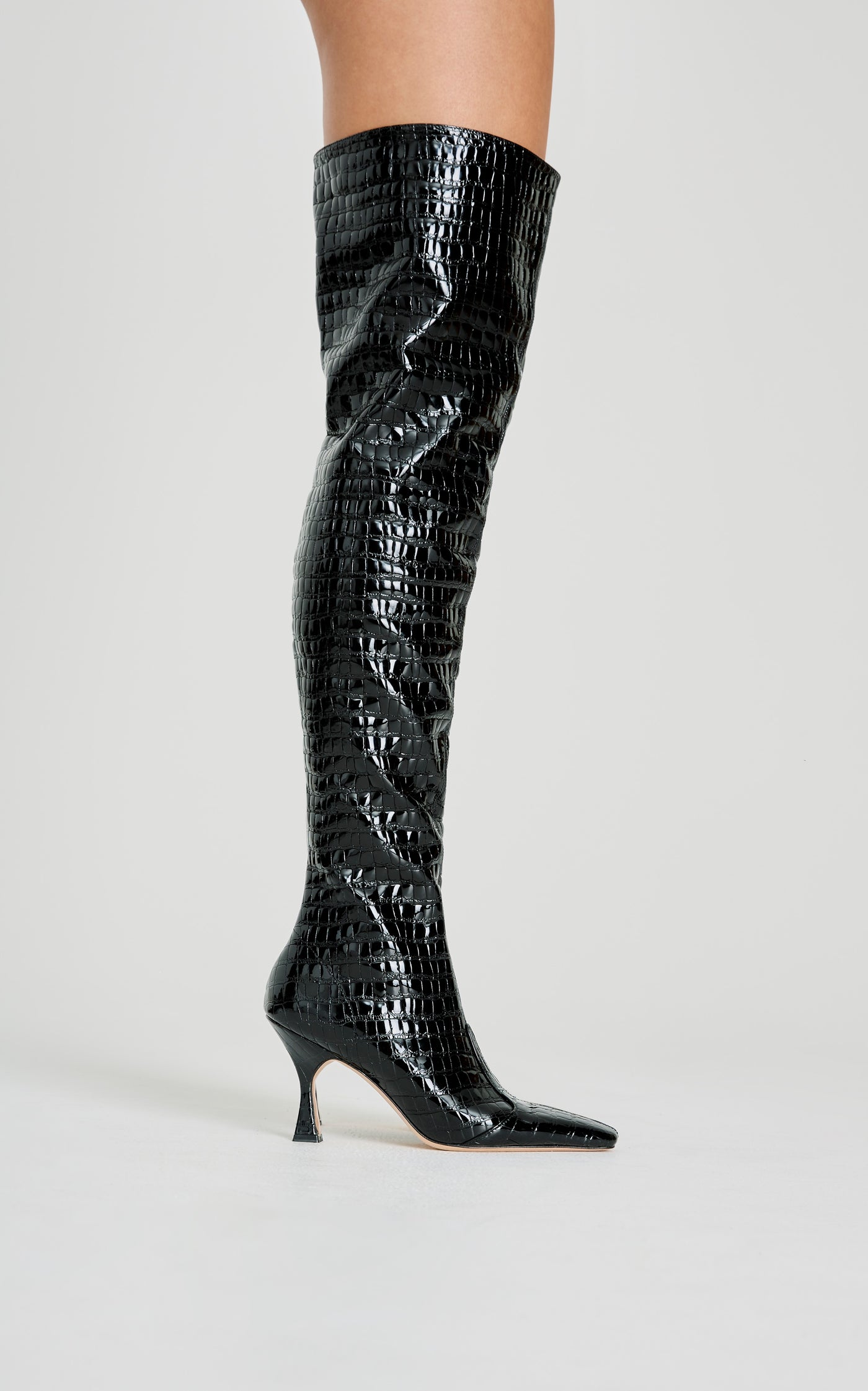 Crocodile thigh high boots online