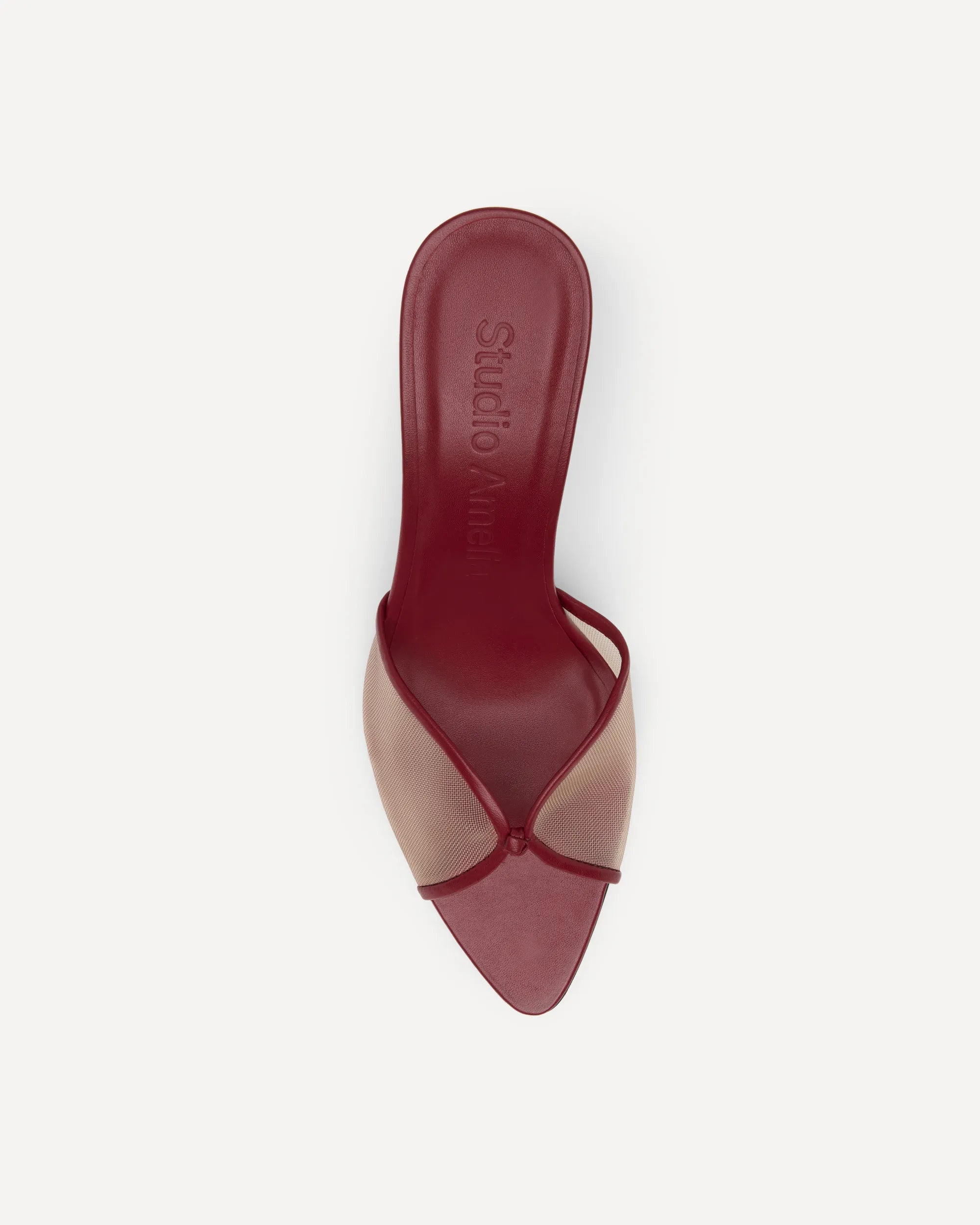 red pointed high heeled sandal