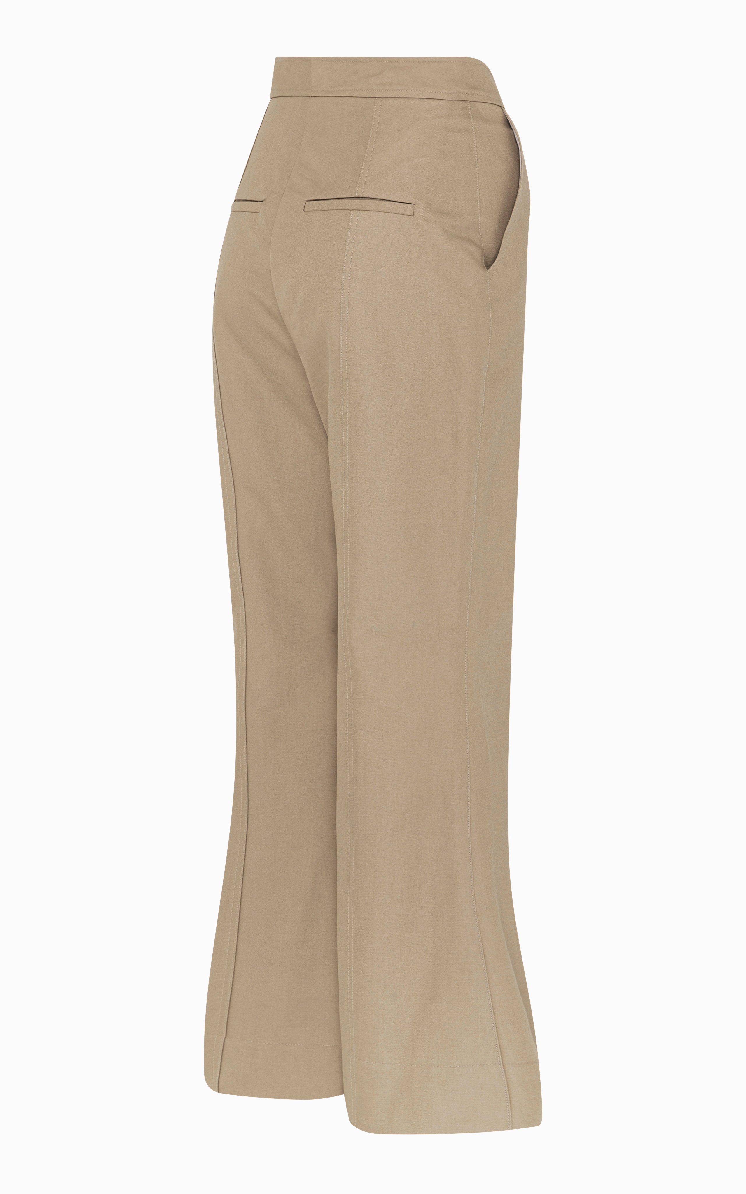 Lettini Crop Flare Pant | Stone