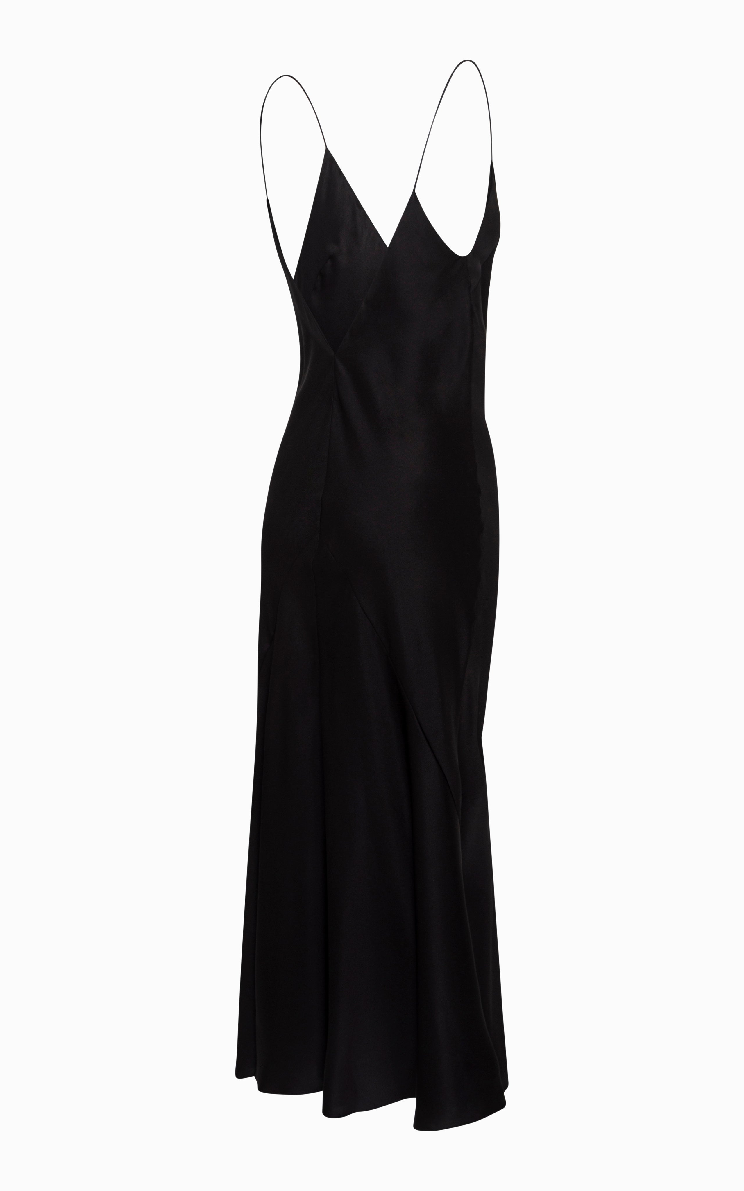 Liquid Bias Slip Dress | Black