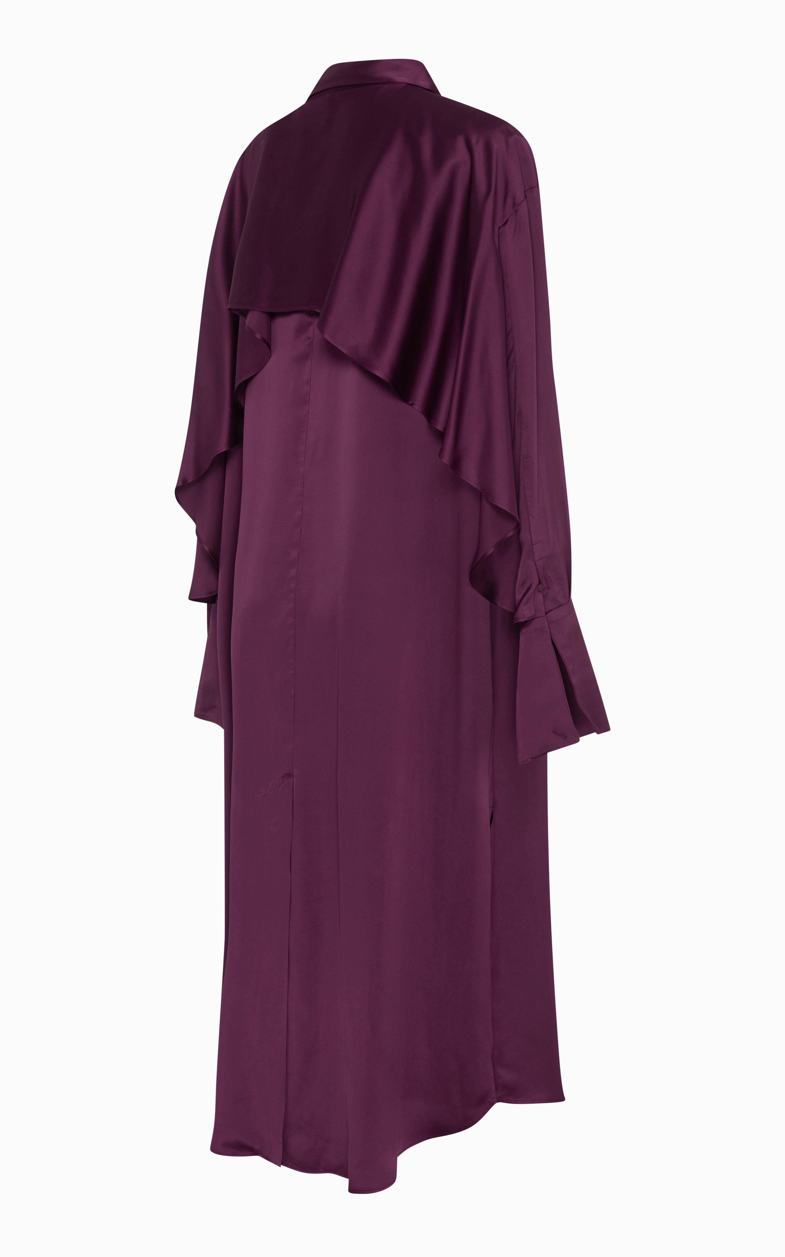 Magma Draped Back Shirt Dress | Aubergine Viscose