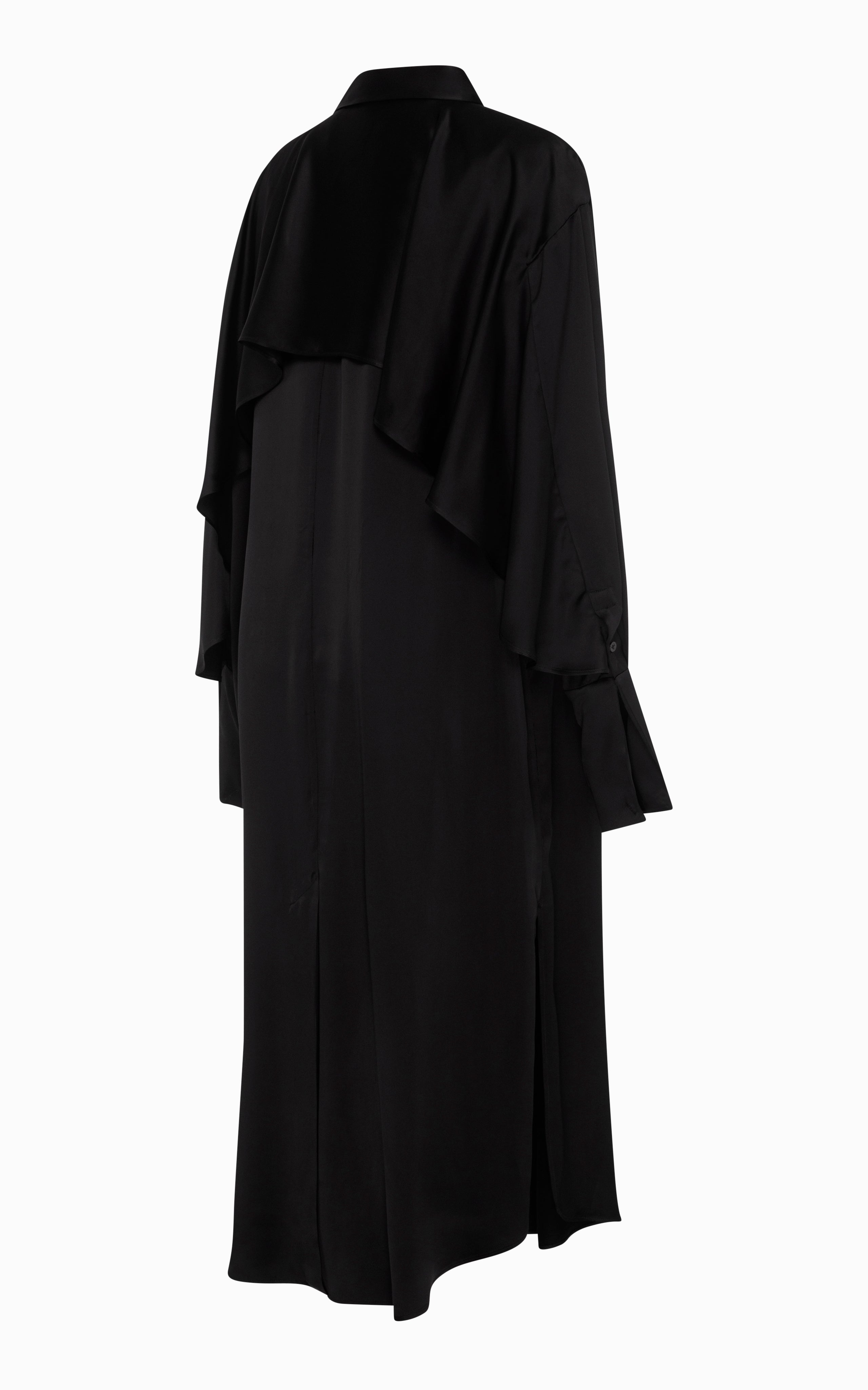 Magma Draped Back Shirt Dress | Black Viscose