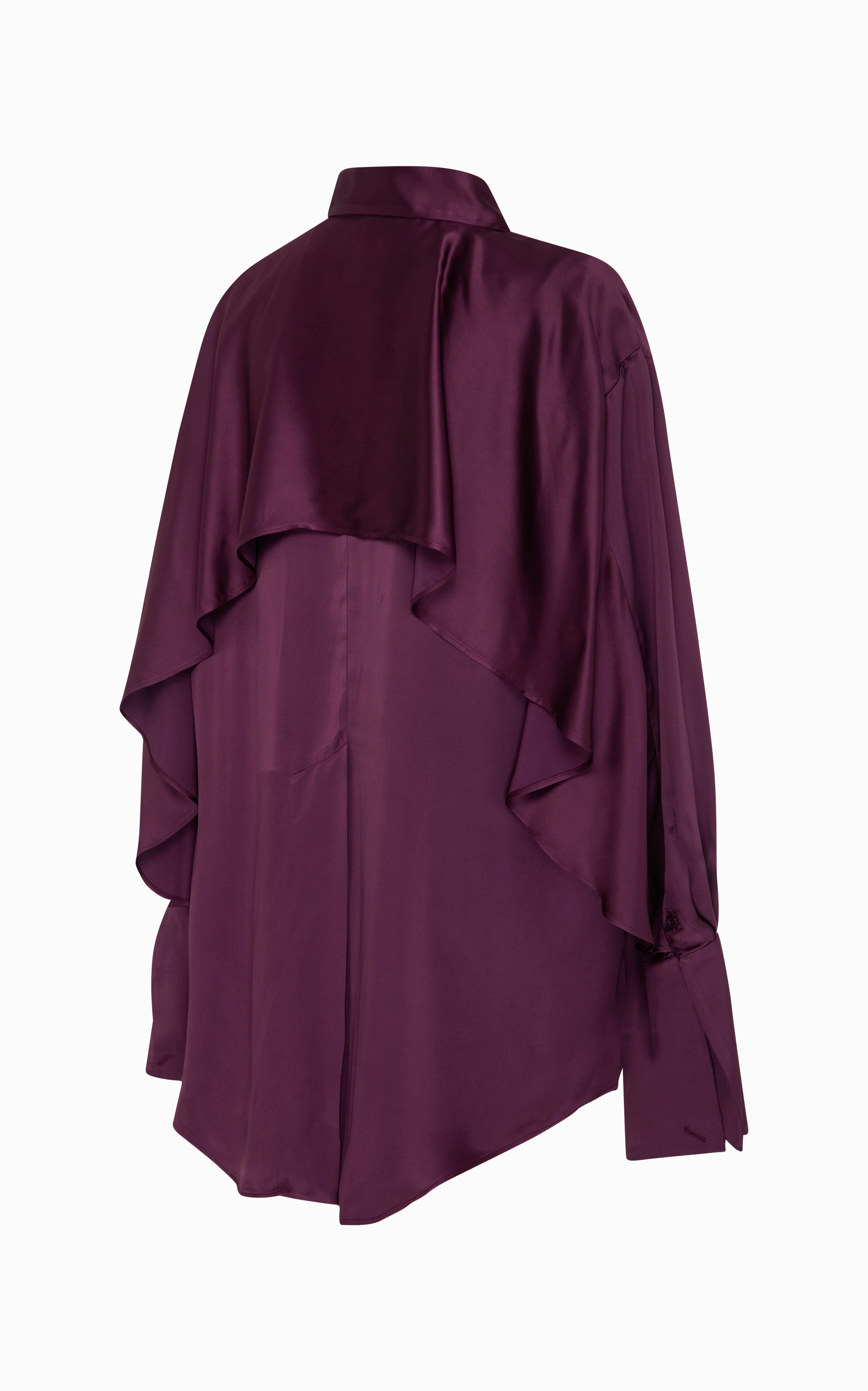 Magma Draped Back Shirt | Aubergine Viscose