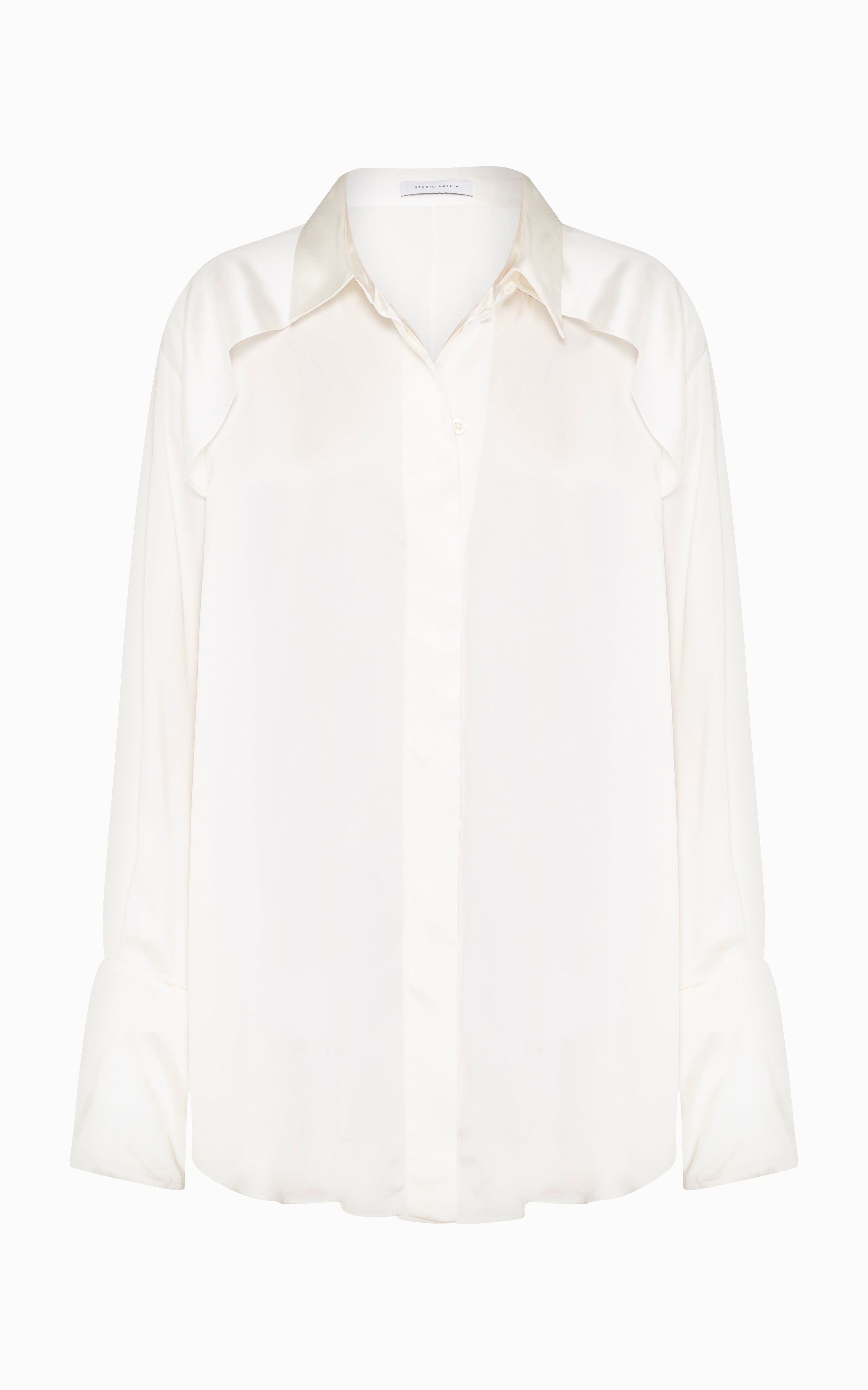 Magma Draped Back Shirt | Ivory Viscose