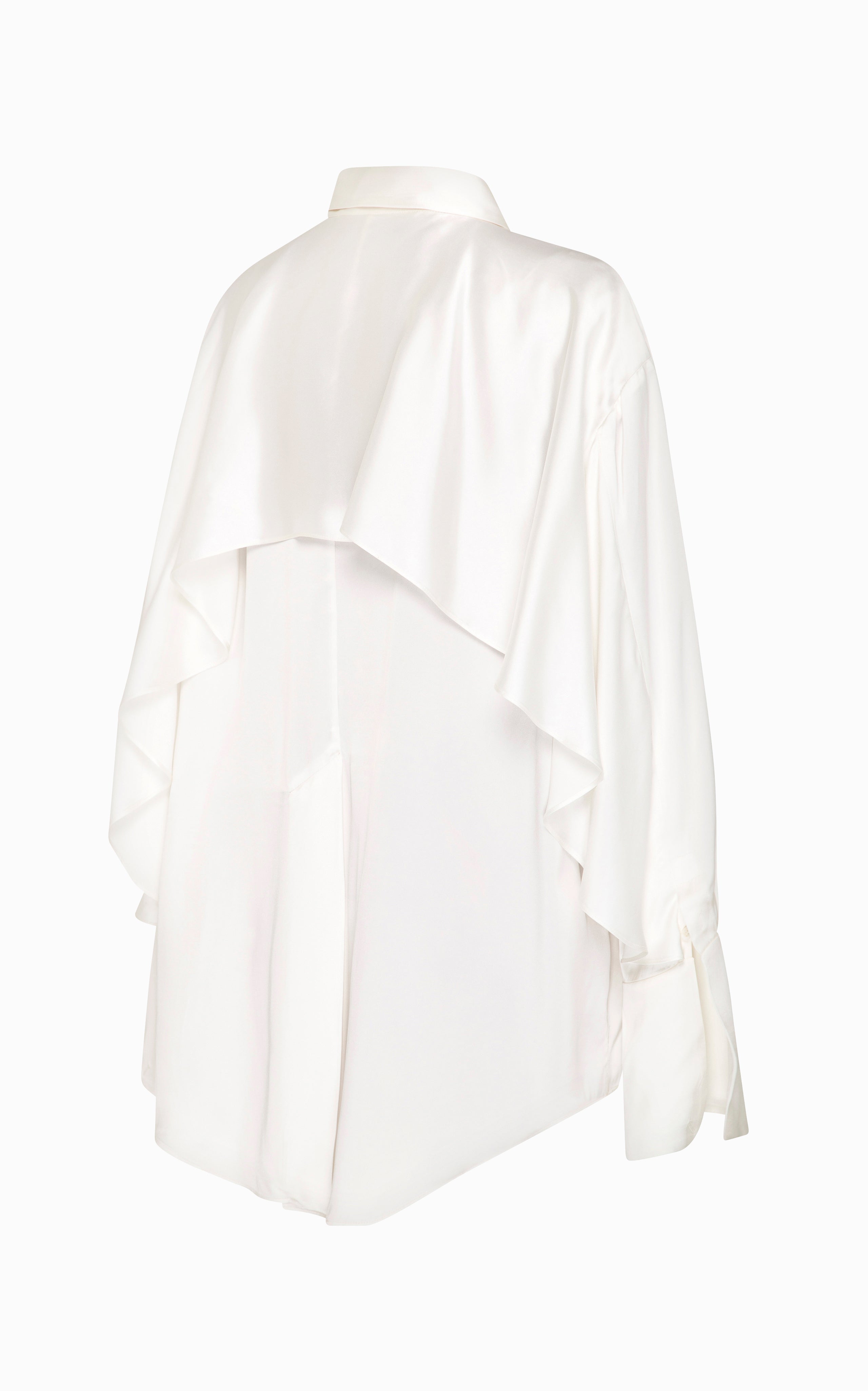Magma Draped Back Shirt | Ivory Viscose