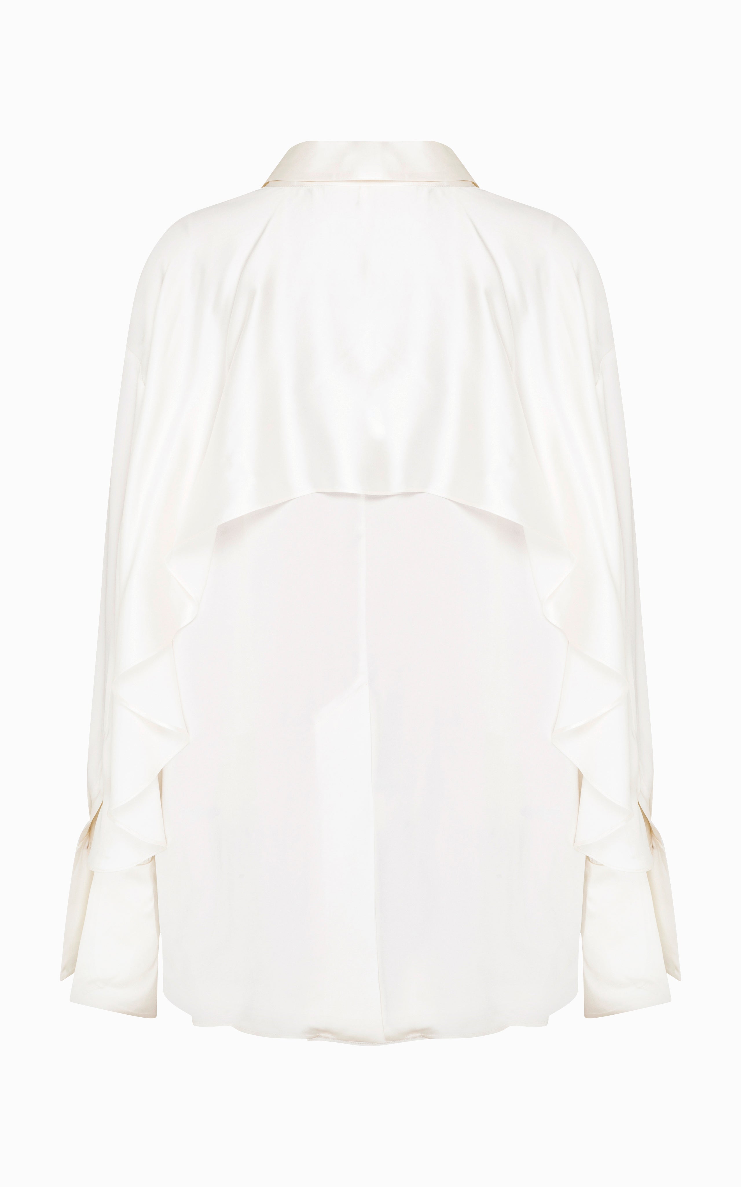 Magma Draped Back Shirt | Ivory Viscose