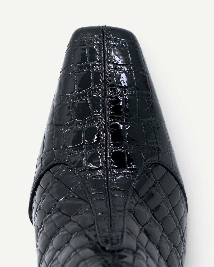 Maverick Calf Boot | Black Crocodile