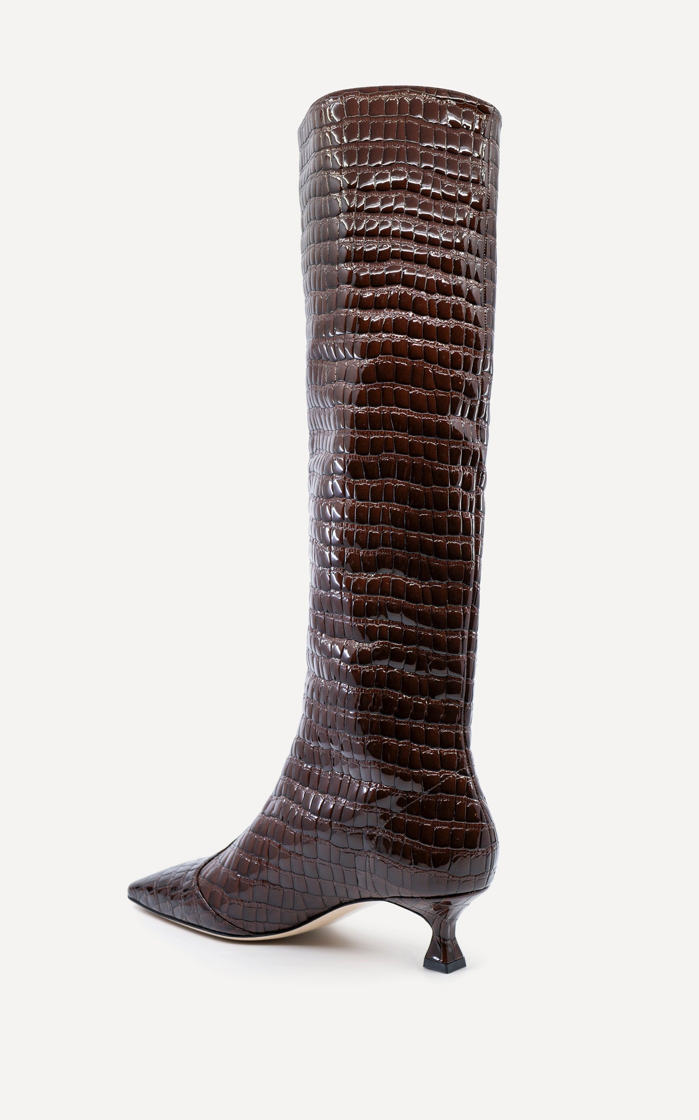 Maverick Calf Boot | Burgundy Crocodile