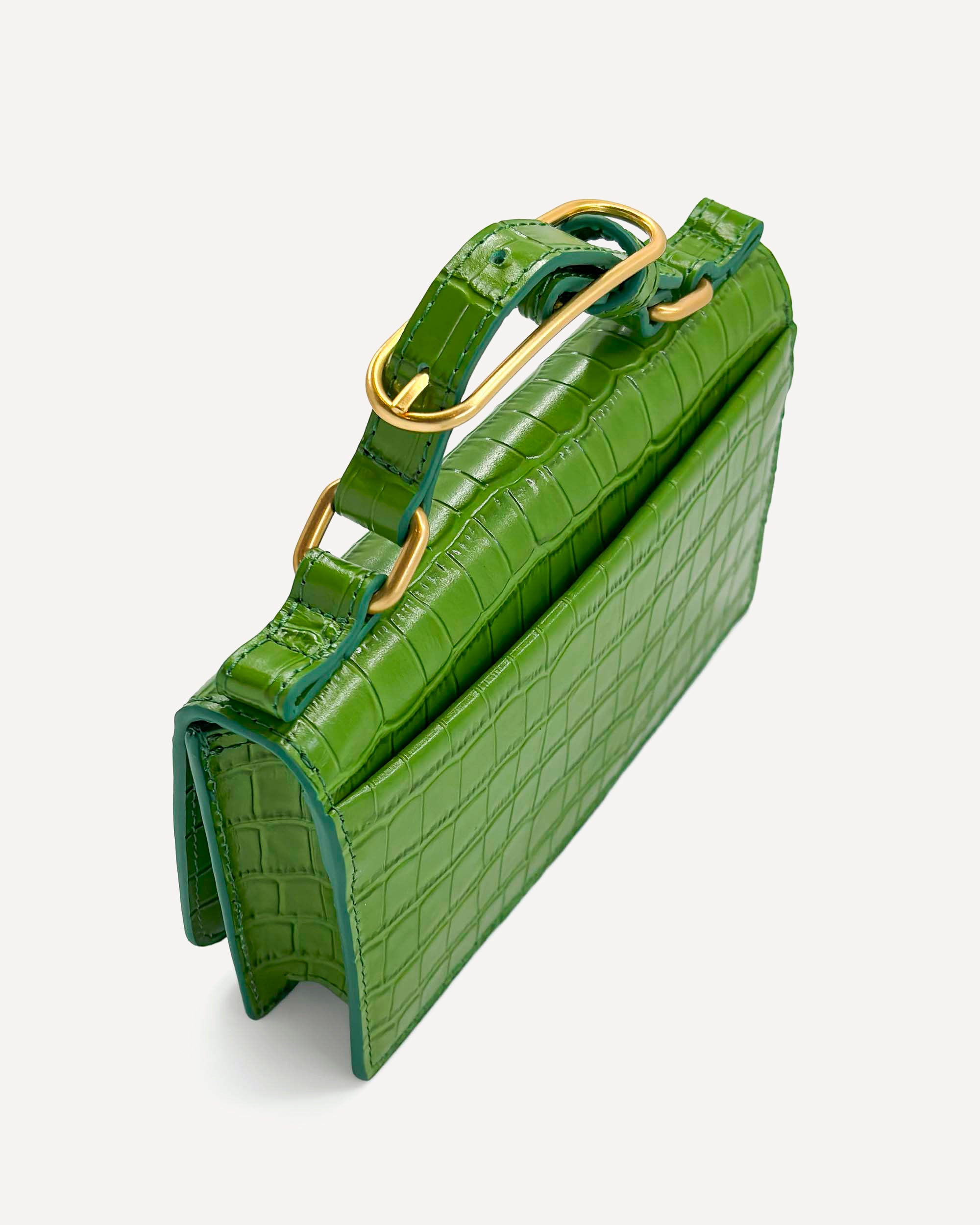 Audrey Mini Clutch | Sage Crocodile