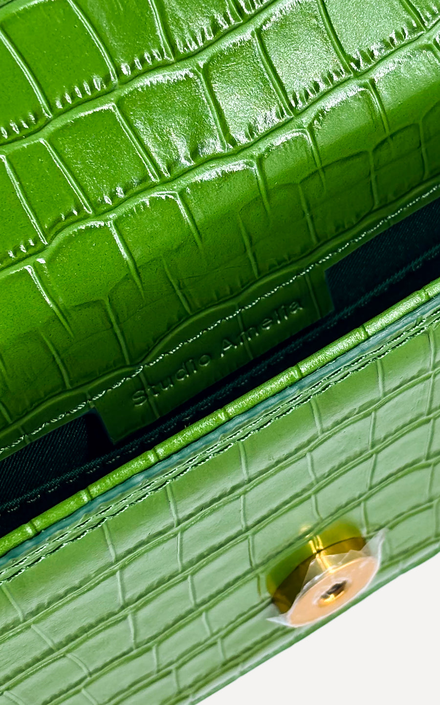 Audrey Mini Clutch | Sage Crocodile