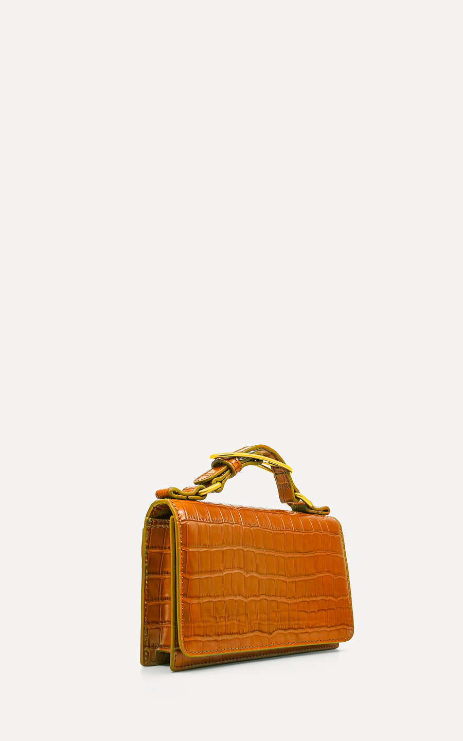 Audrey Mini Clutch | Tan Crocodile