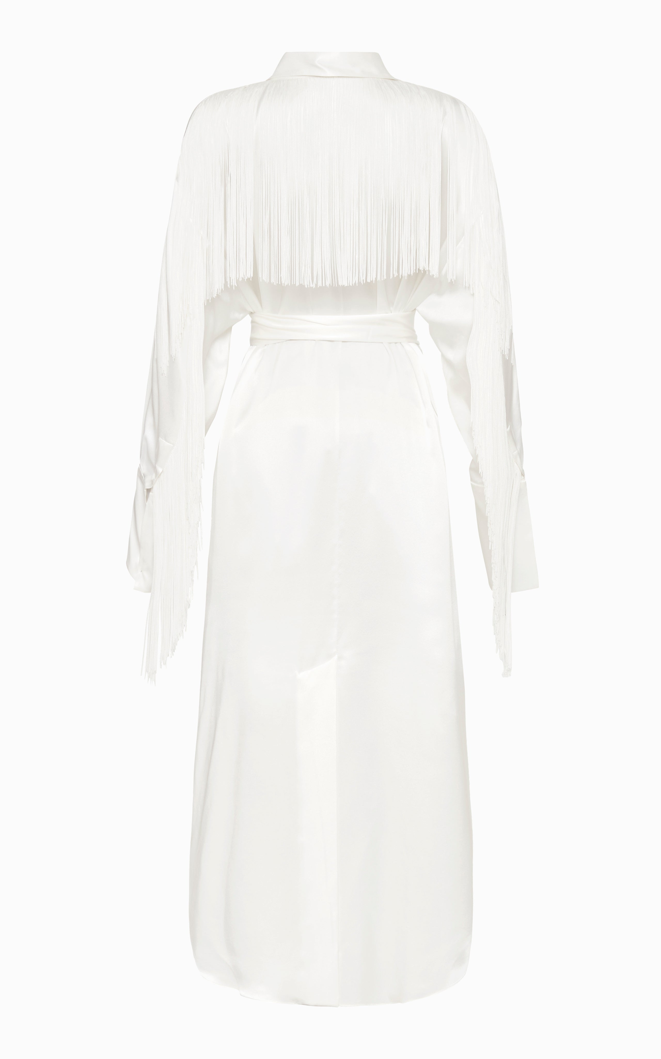 Nettle Fringed Shirt Dress | Ivory