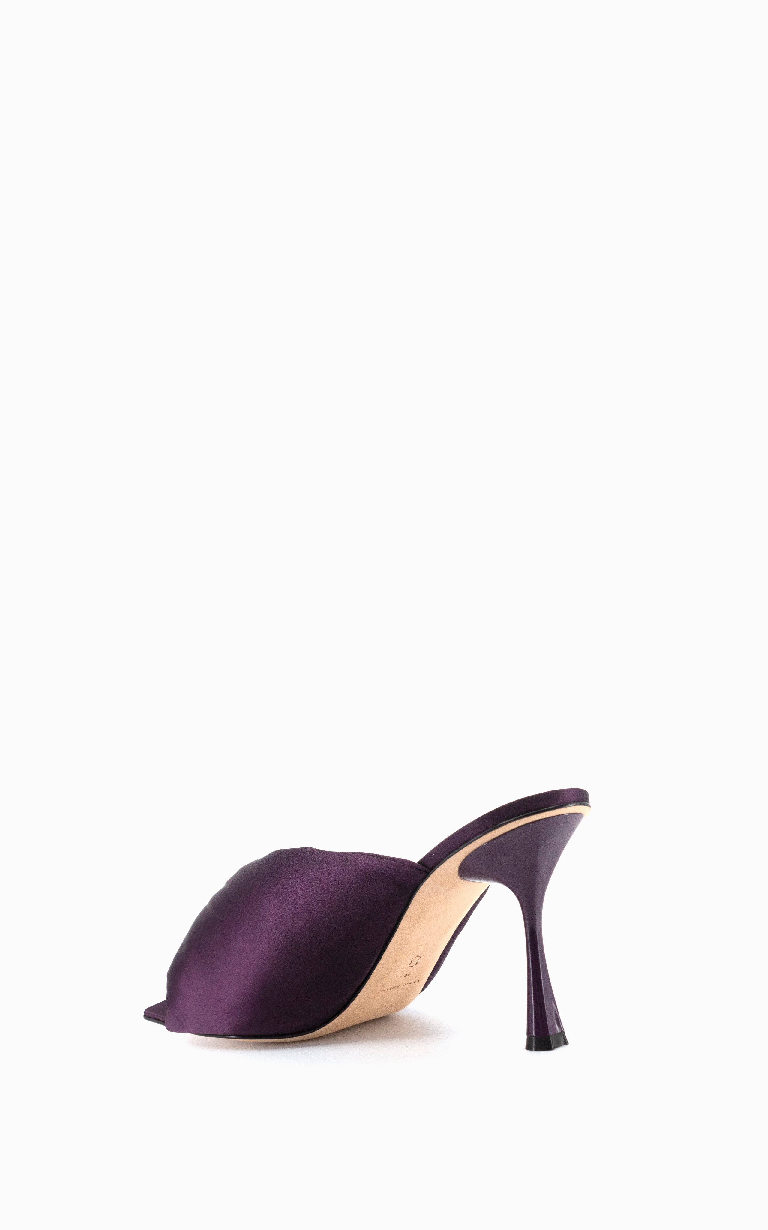 Croissant 90 Heel | Aubergine Satin
