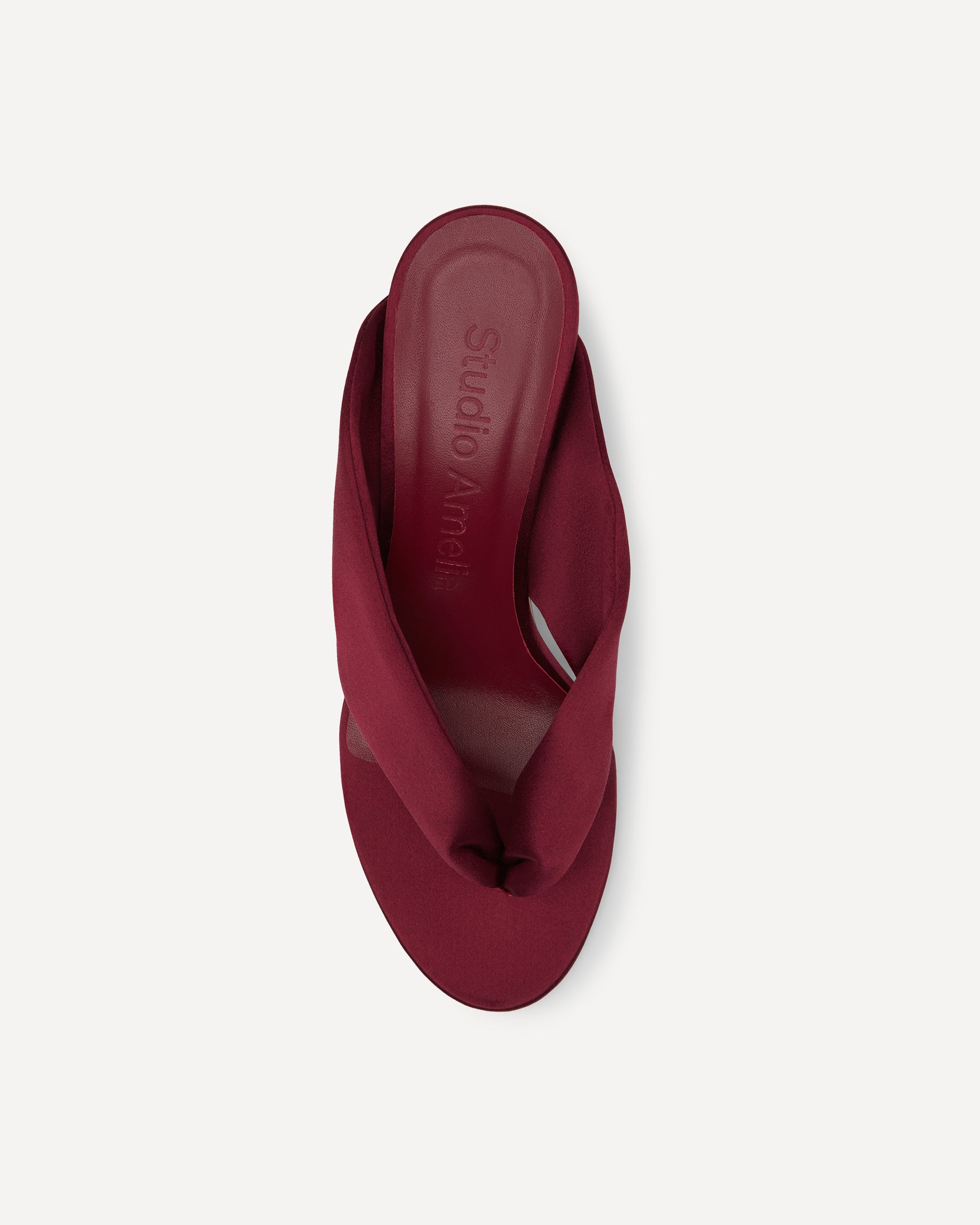 Maroon slipper sandal with flip flop design made out of silk