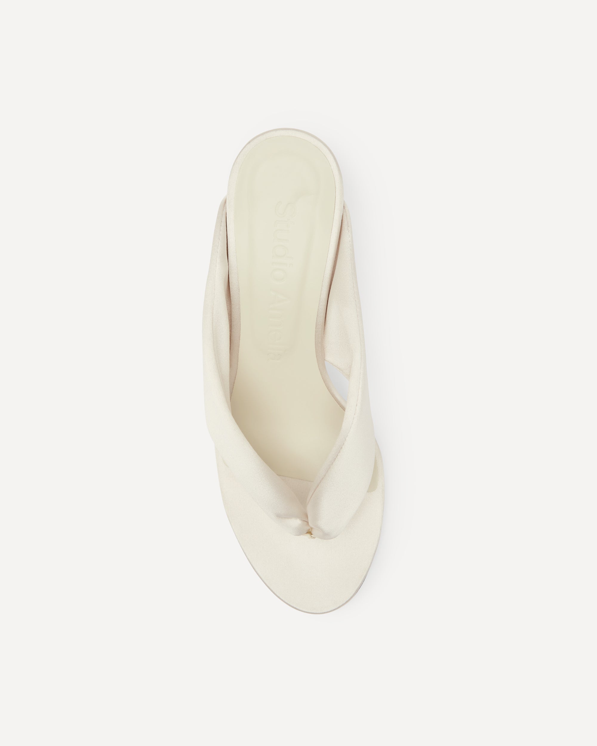 White slipper sandal made out of silk
