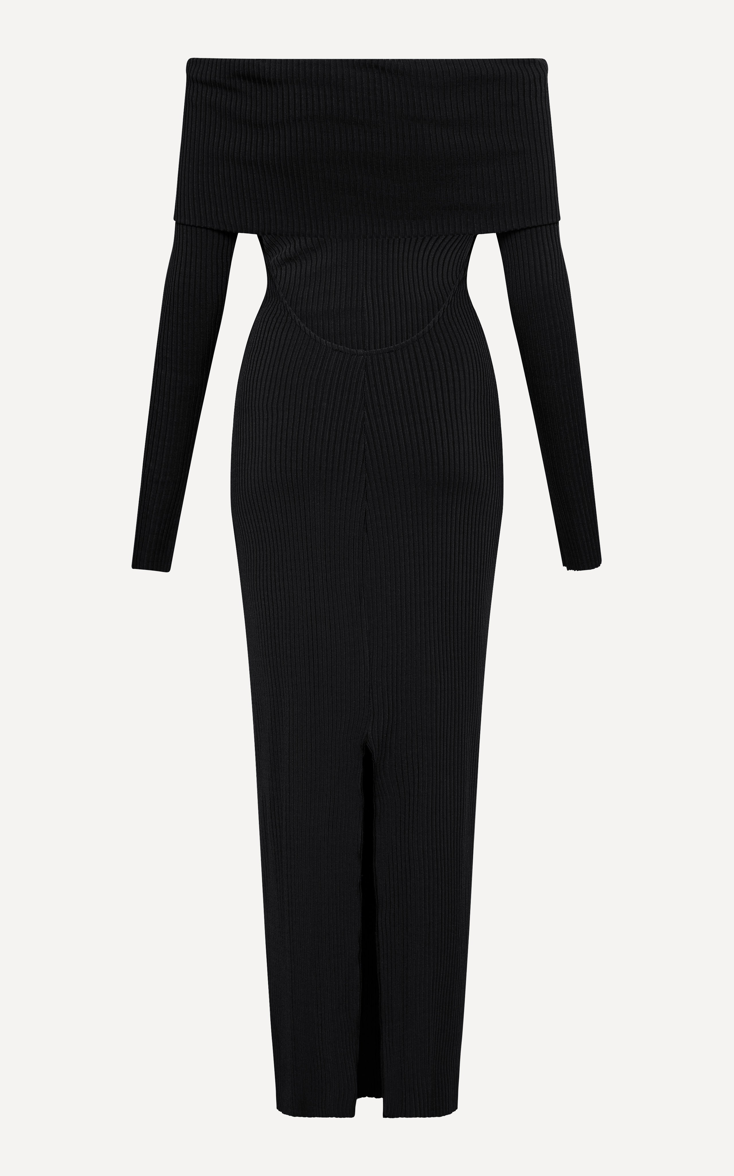 Ravine Rib Midi Dress | Black