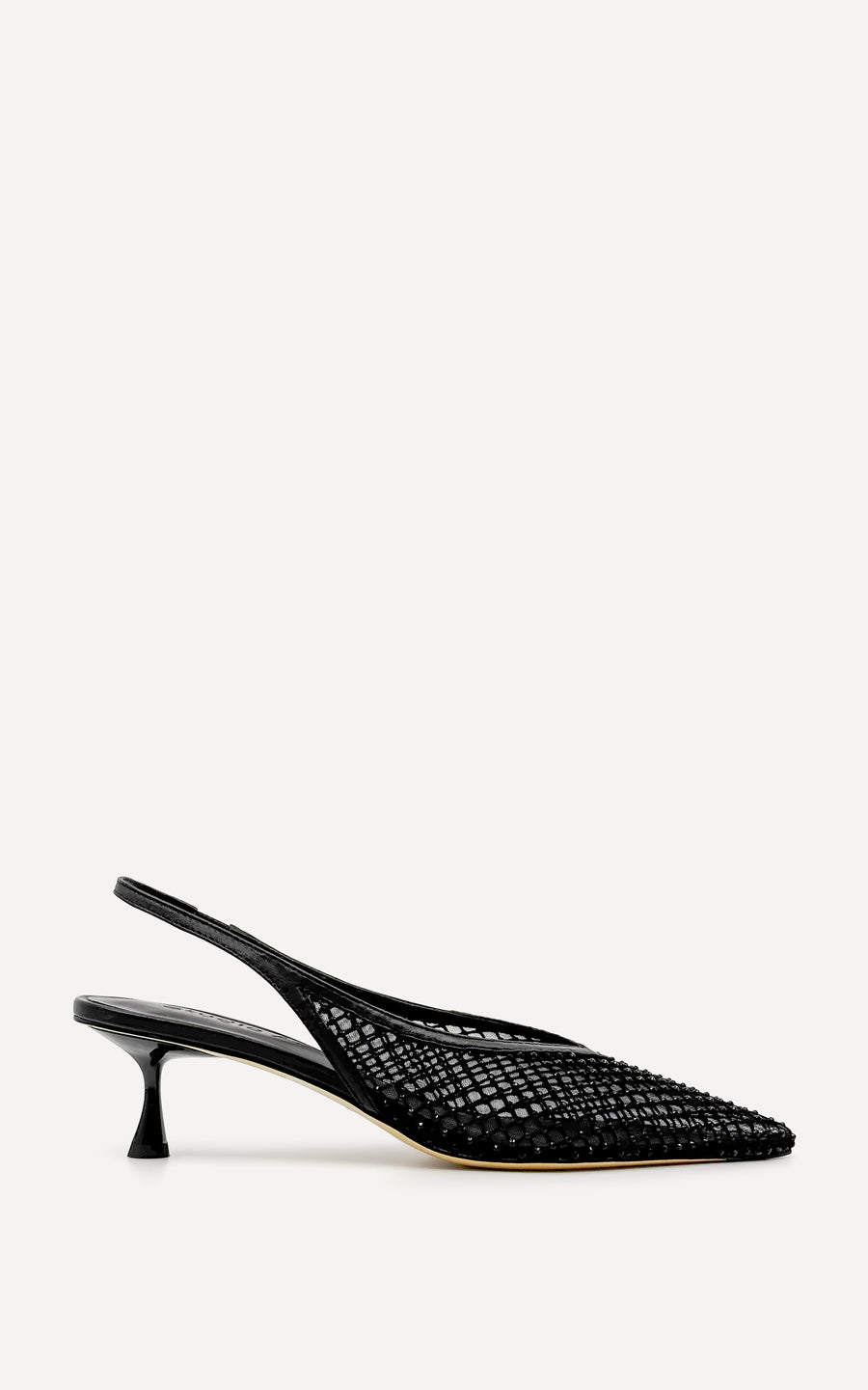 Razor 50 Heel | Black Mesh Diamante