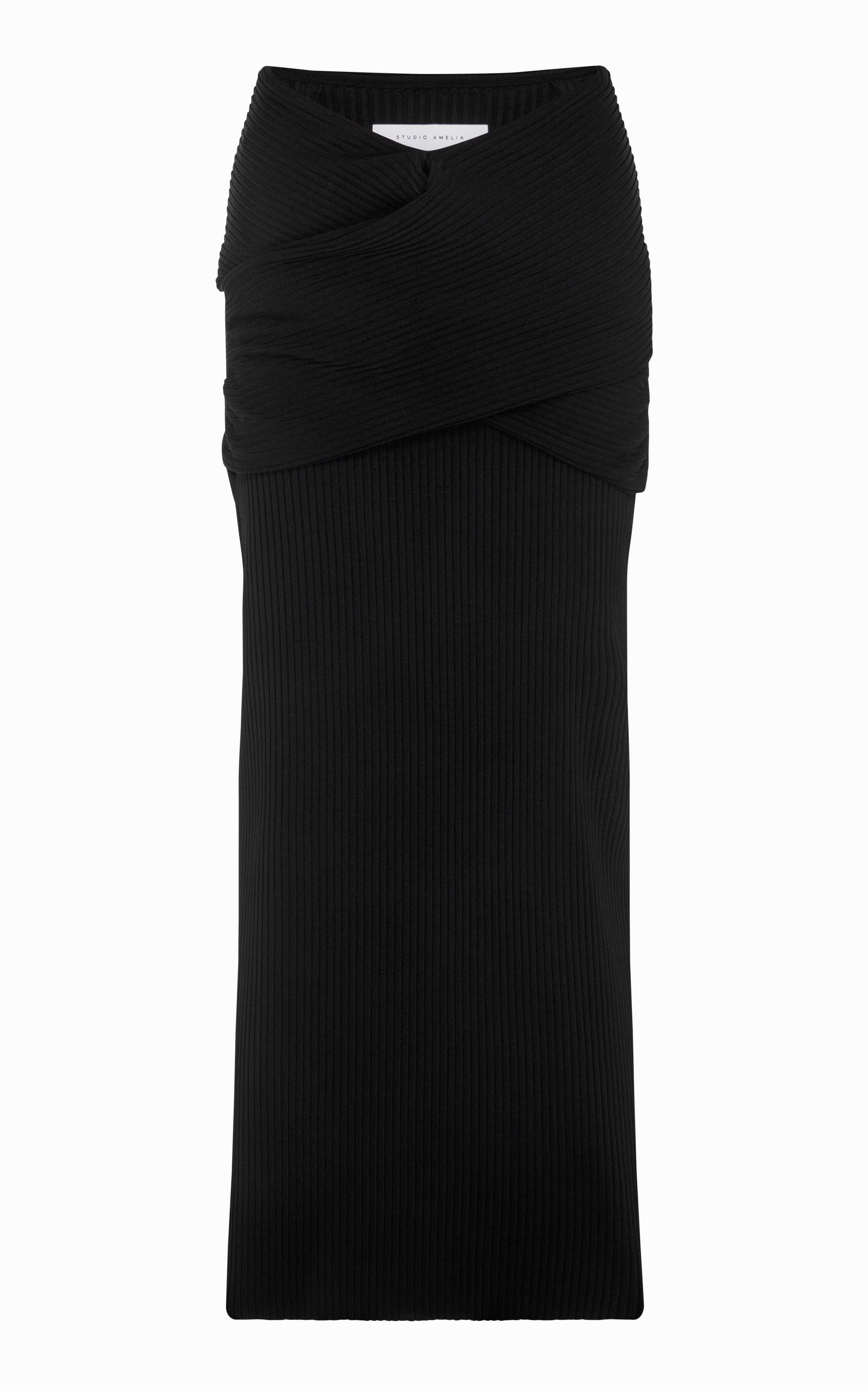 Serpent Wrapped Rib Skirt | Black