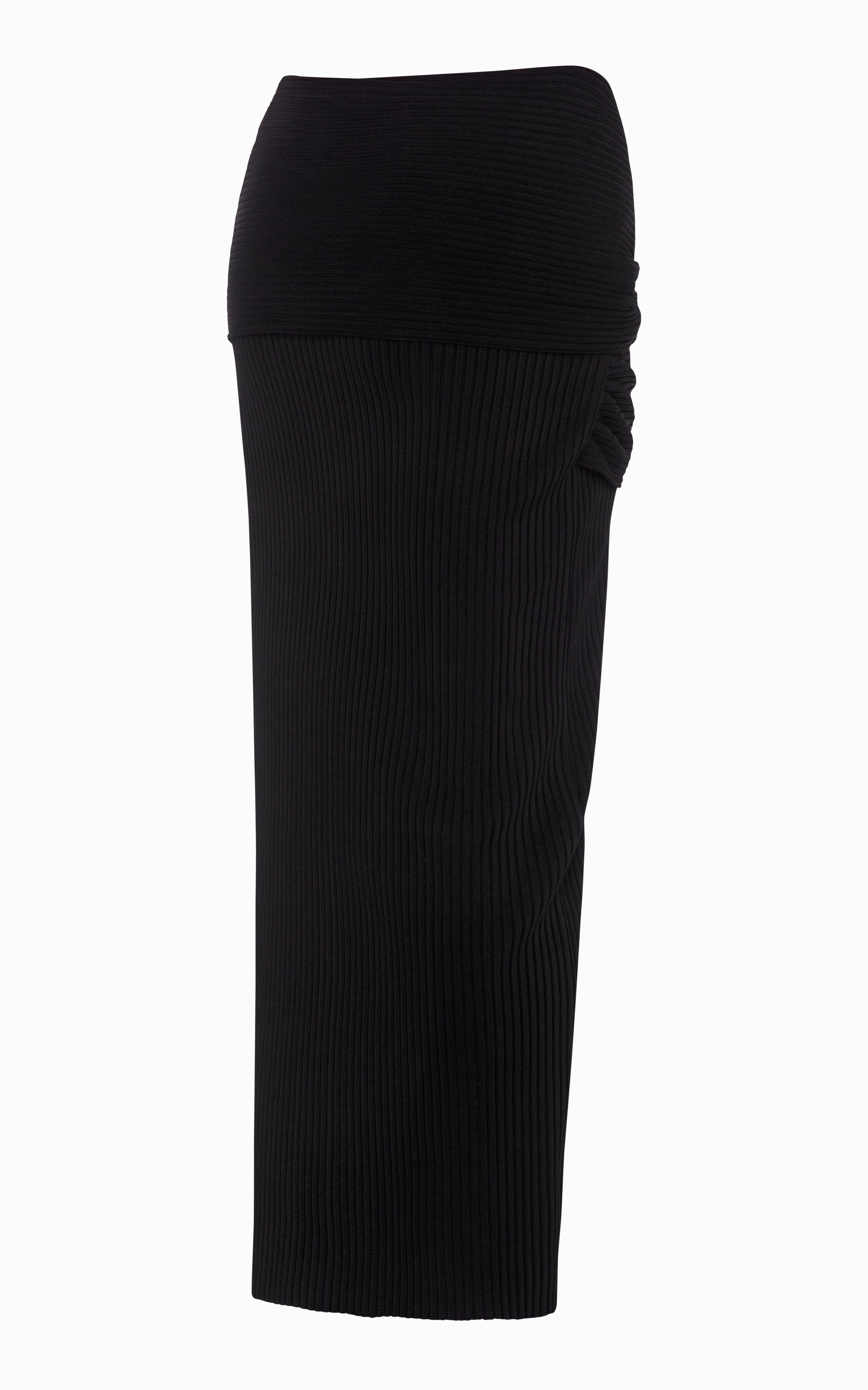 Serpent Wrapped Rib Skirt | Black