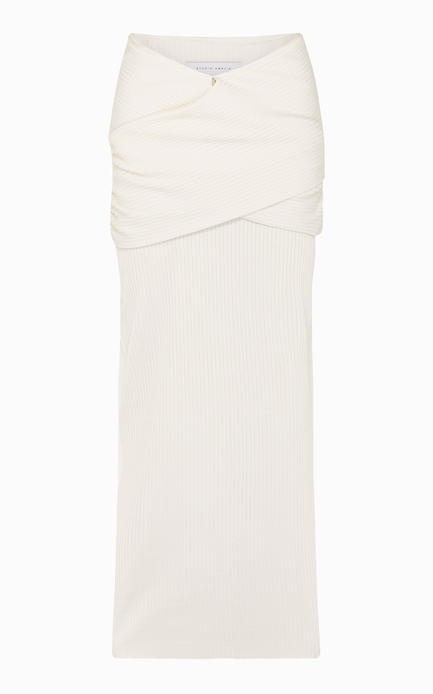 Serpent Wrapped Rib Skirt | Ivory