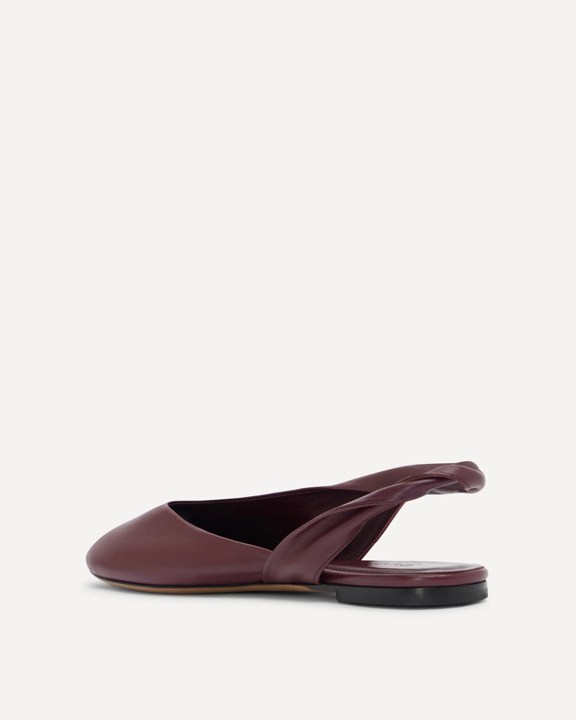Comfortable burgundy ballet flats made from leather 