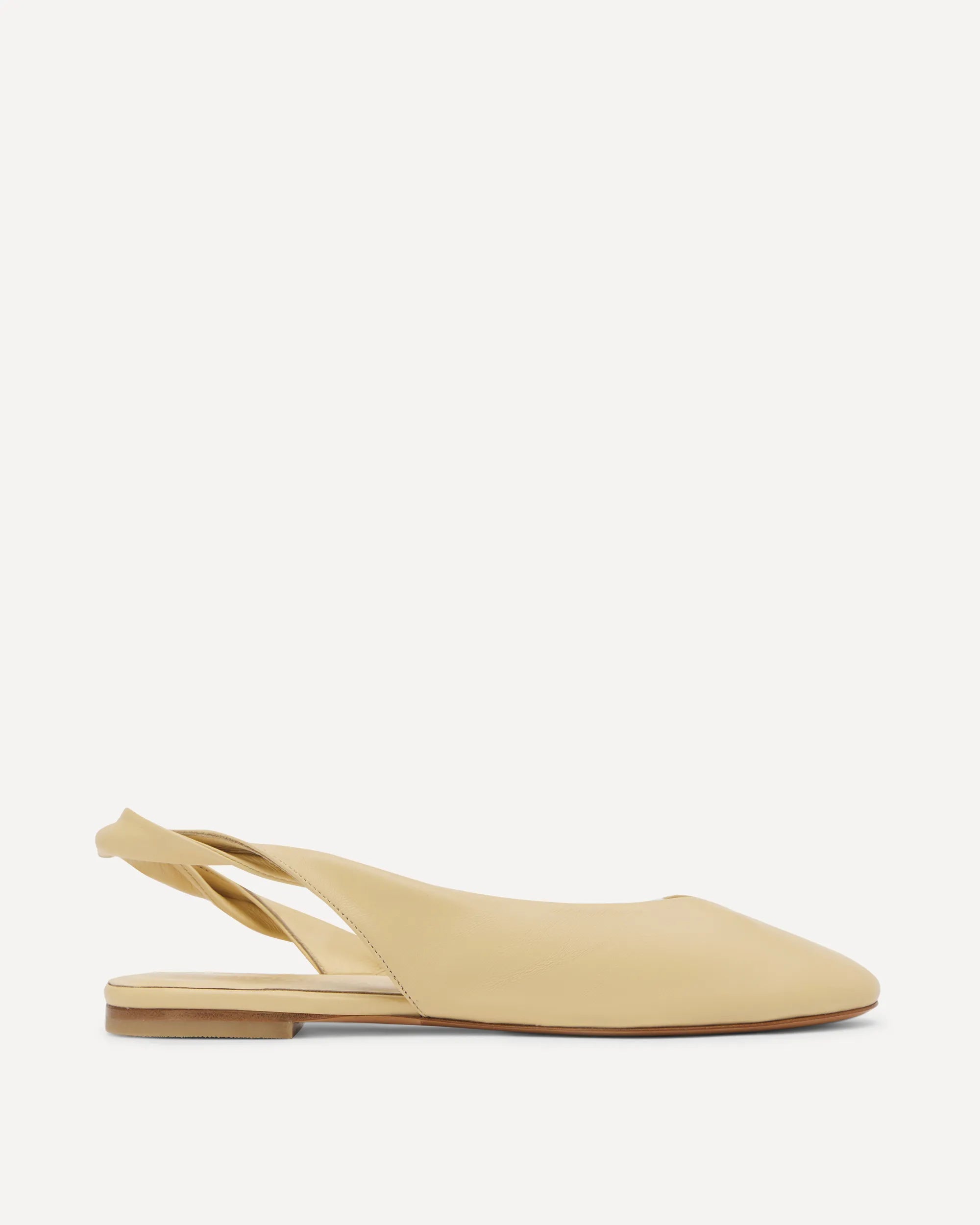 Cream coloured ballet flat made of leather