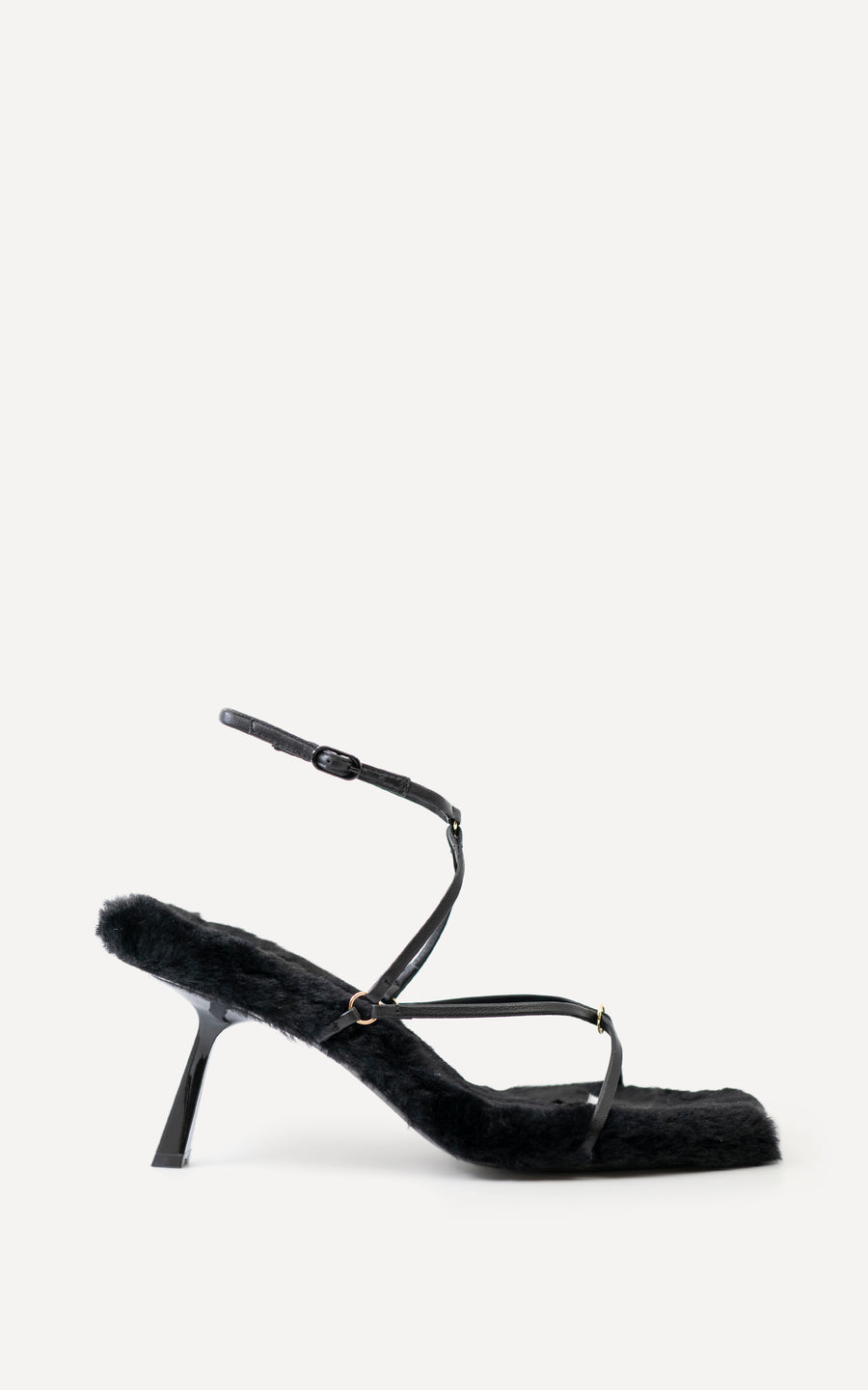 Sissonne 80 Heel | Black Shearling