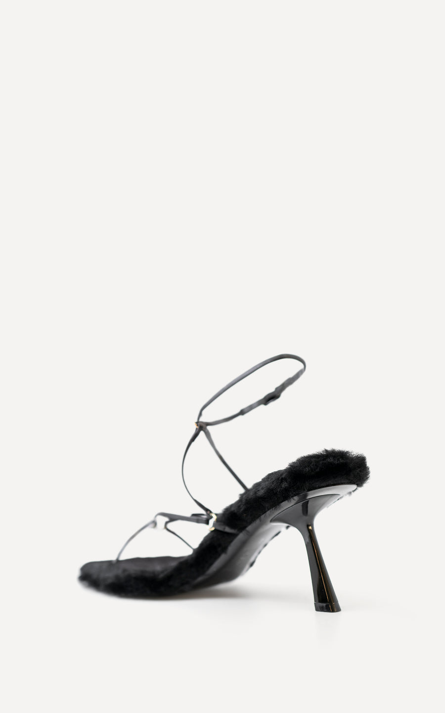 Sissonne 80 Heel | Black Shearling