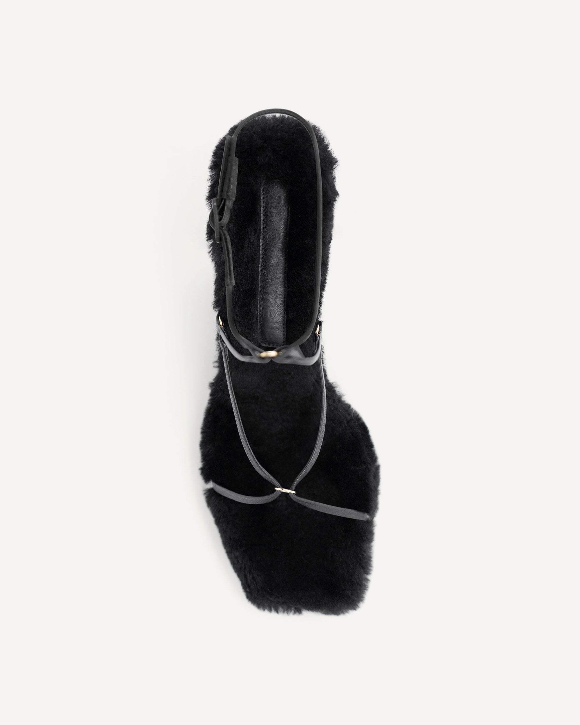 Sissonne 80 Heel | Black Shearling