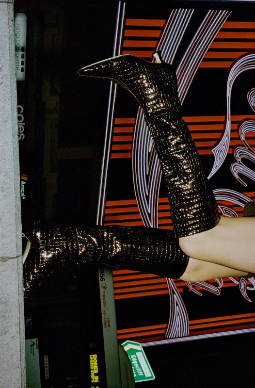 Maverick Calf Boot | Black Crocodile