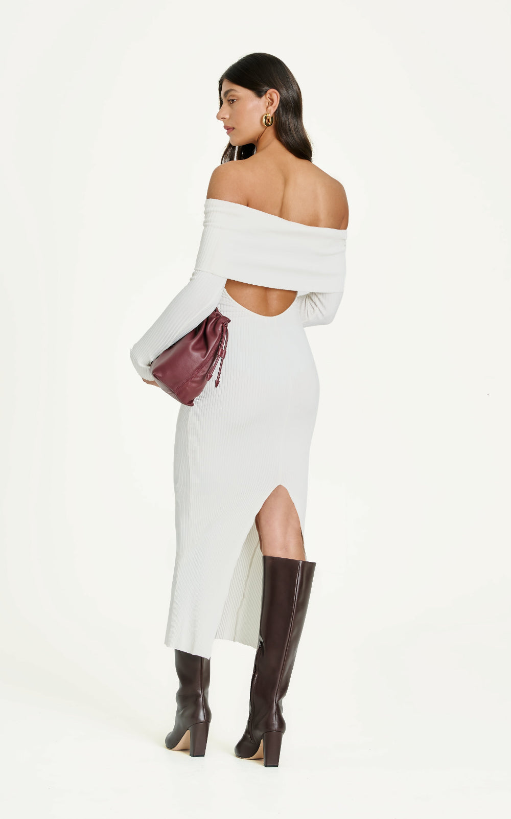 Ravine Rib Midi Dress | Ivory