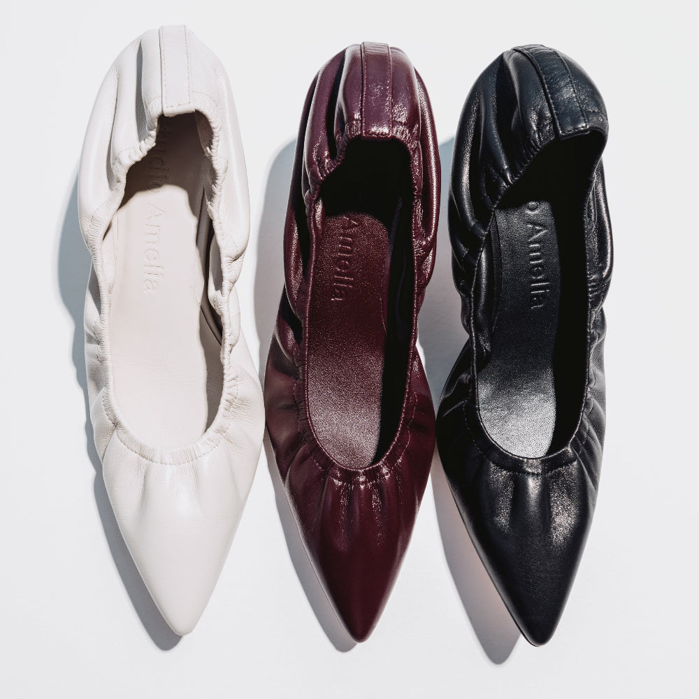 The Rhodes 90 Heel, leather high heeled pumps by Studio Amelia