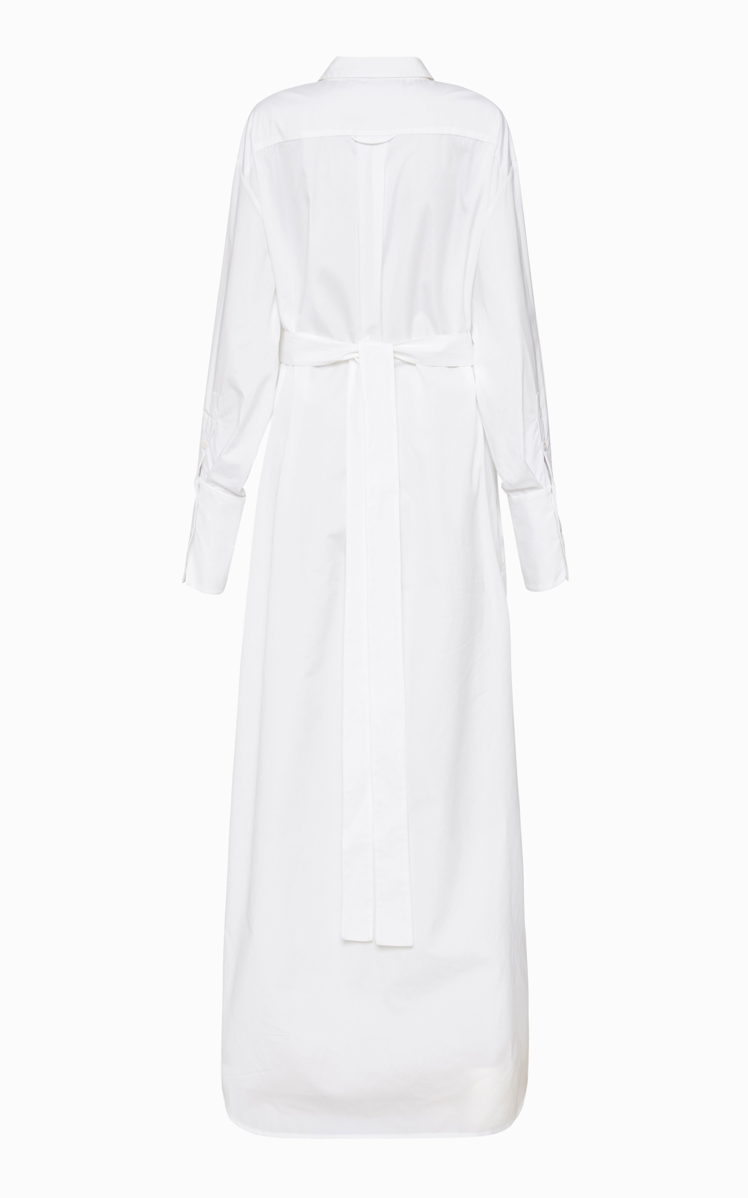 Tendril Bib Shirt Dress | White