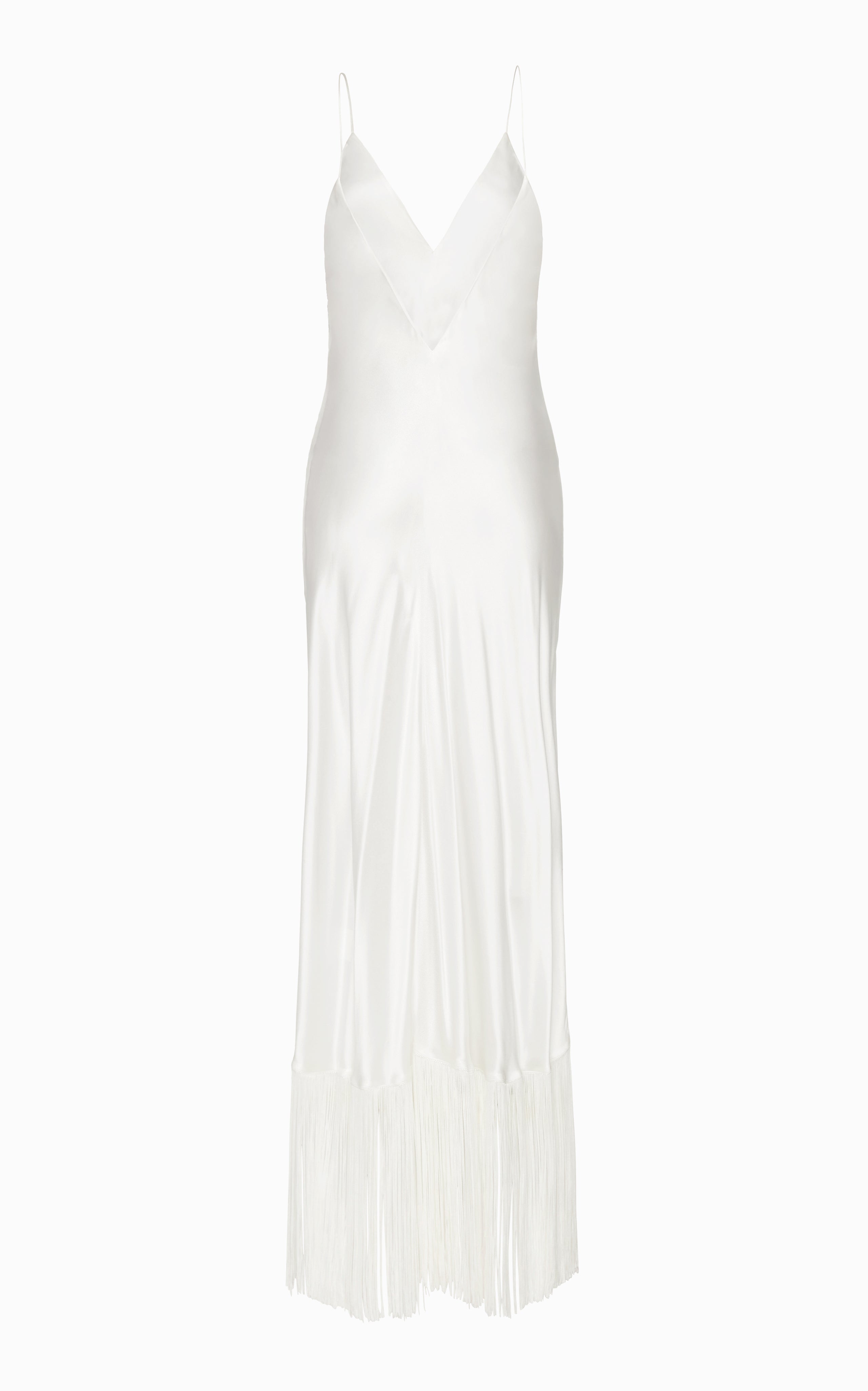 Urchin Fringed Slip Dress | Ivory