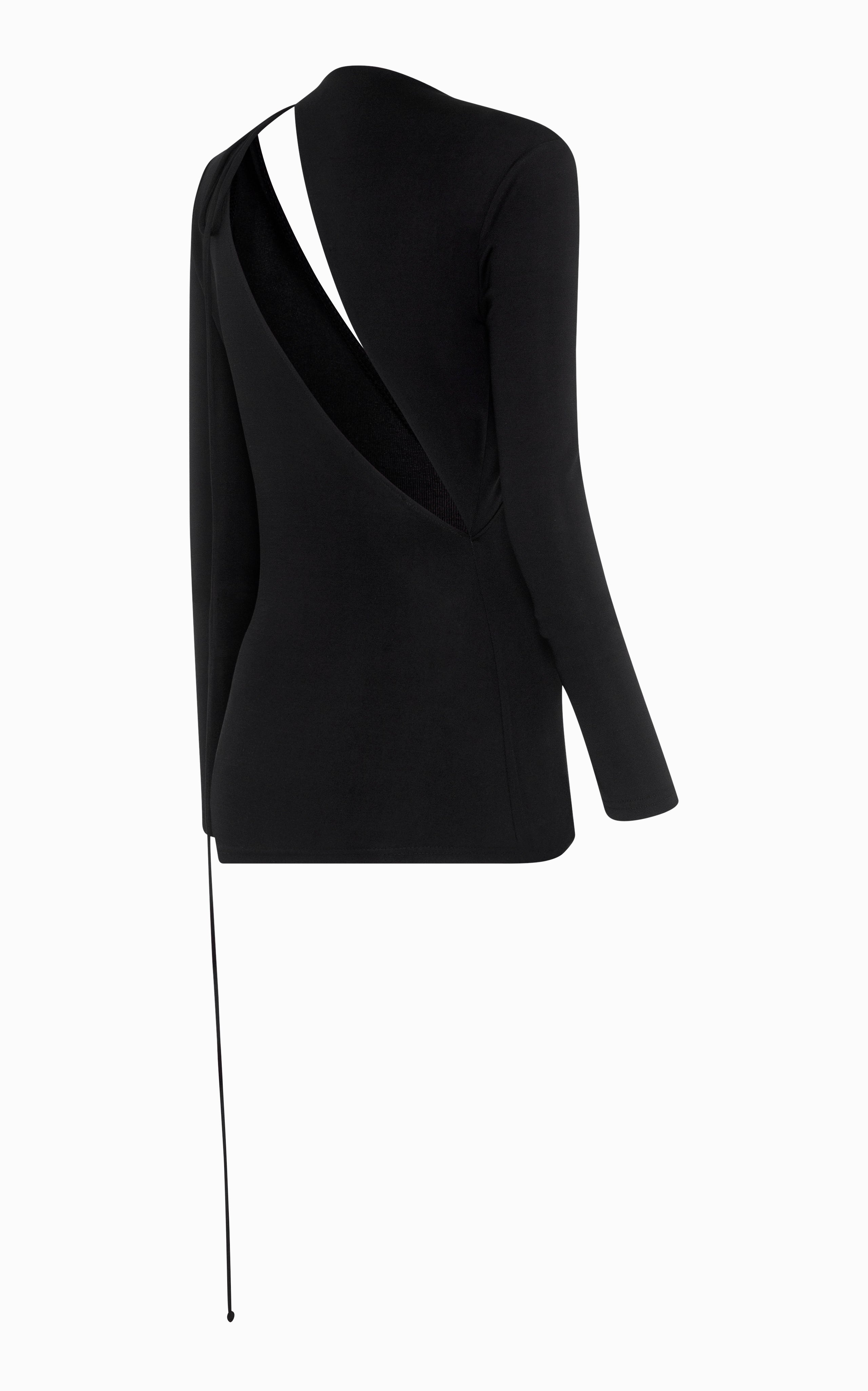 Vamp Slashed Long Sleeve Top | Black