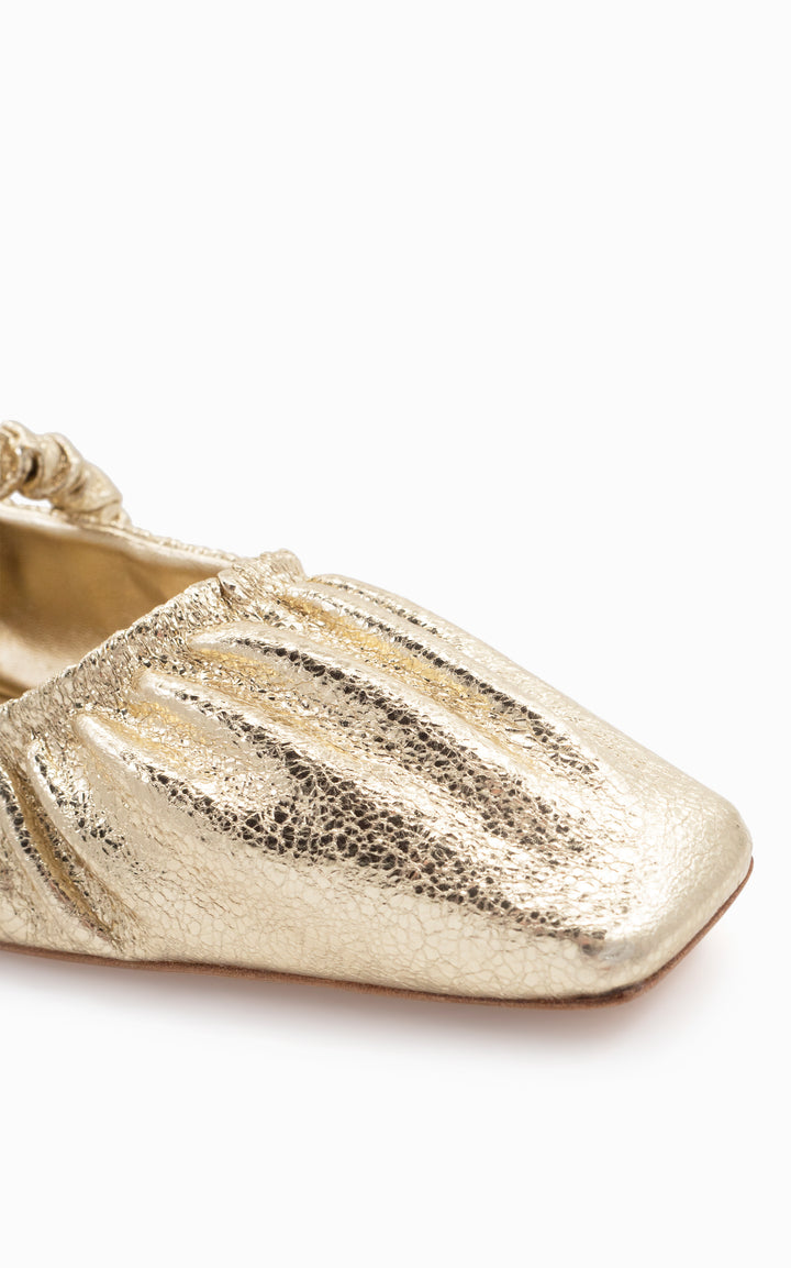 Jimmy choo metallic gold 2025 square toe ballet flats