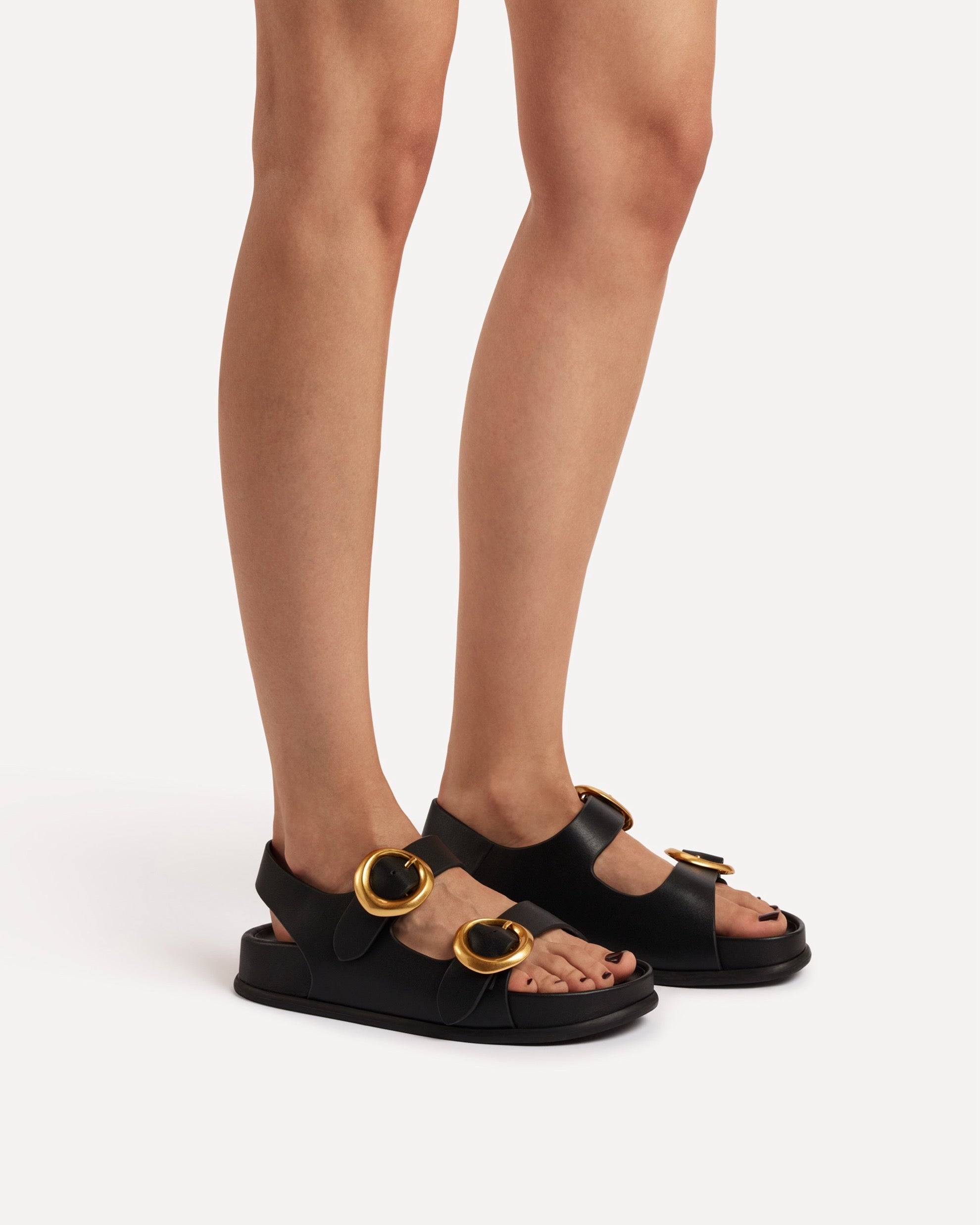 Allegra Chunky Flat Sandal | Black