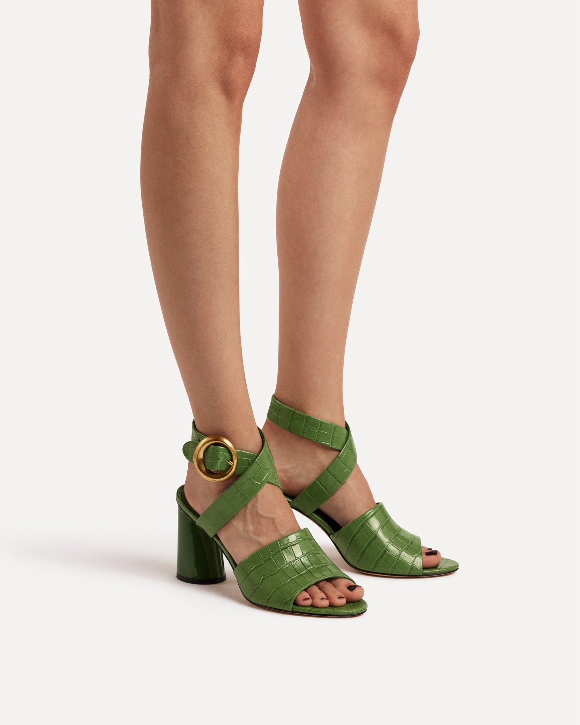 Allegra 90 Mule | Sage Crocodile