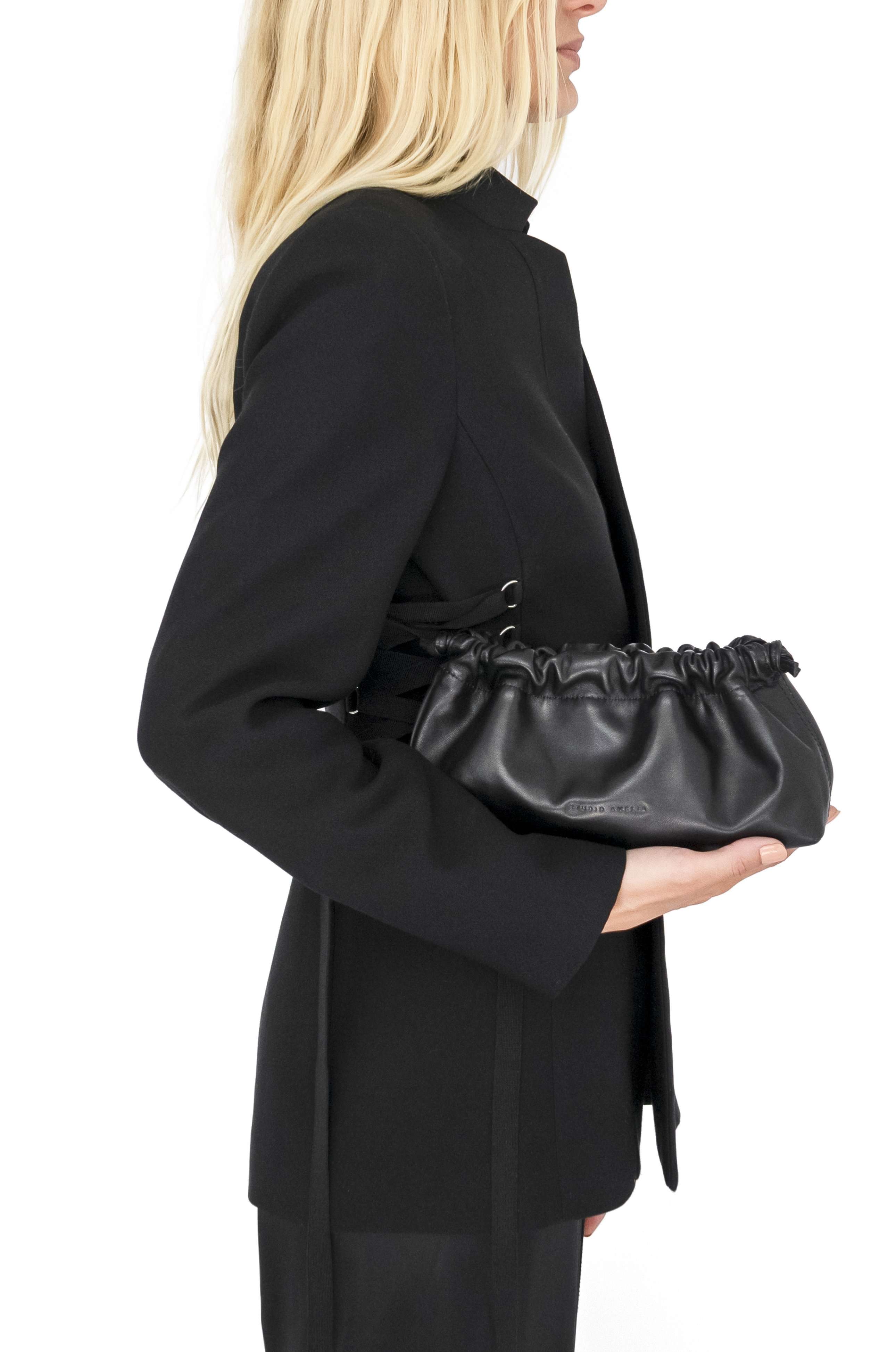 Mini Drawstring Bag Black Studio Amelia