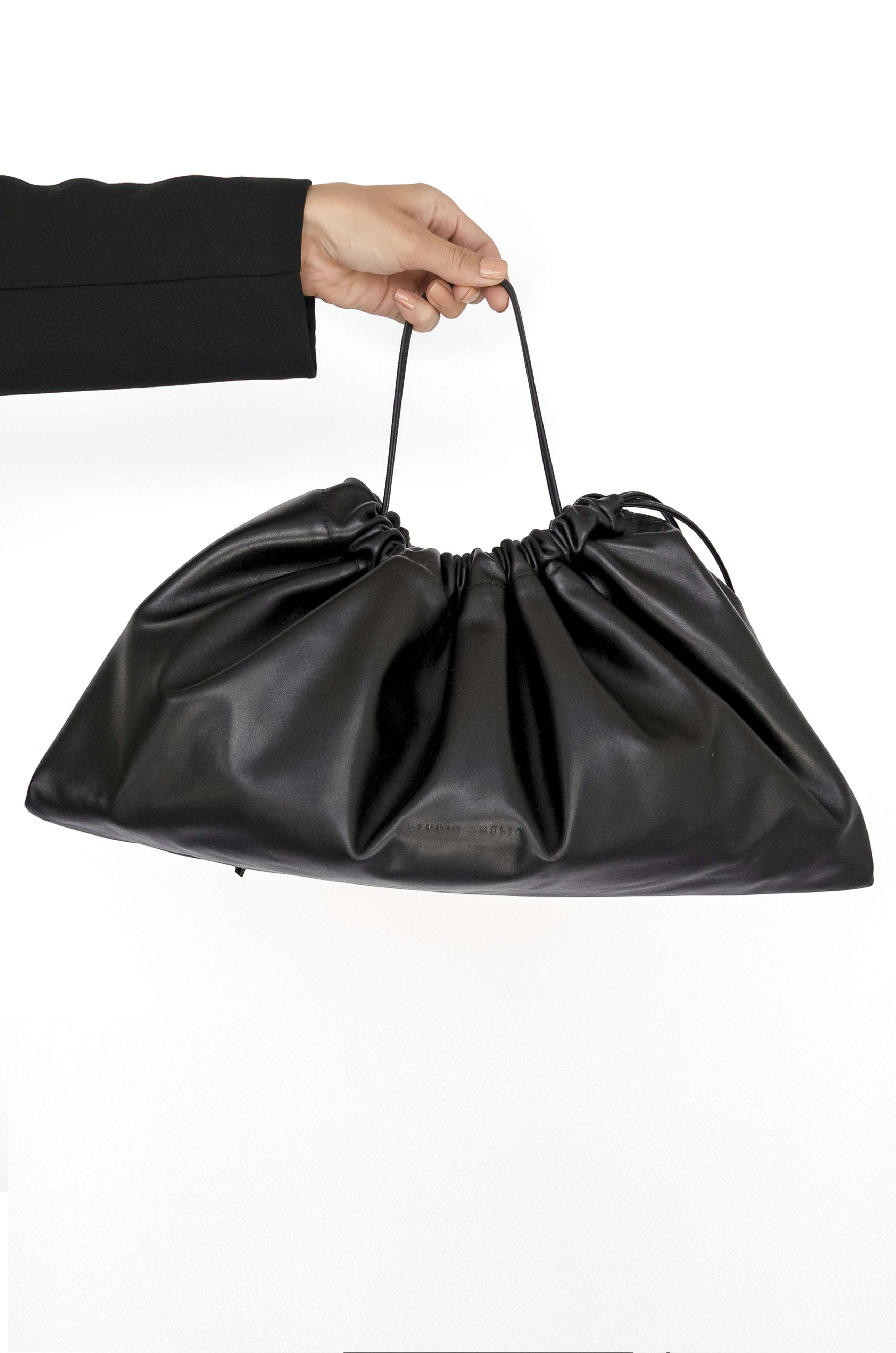 Black 2025 drawstring purse
