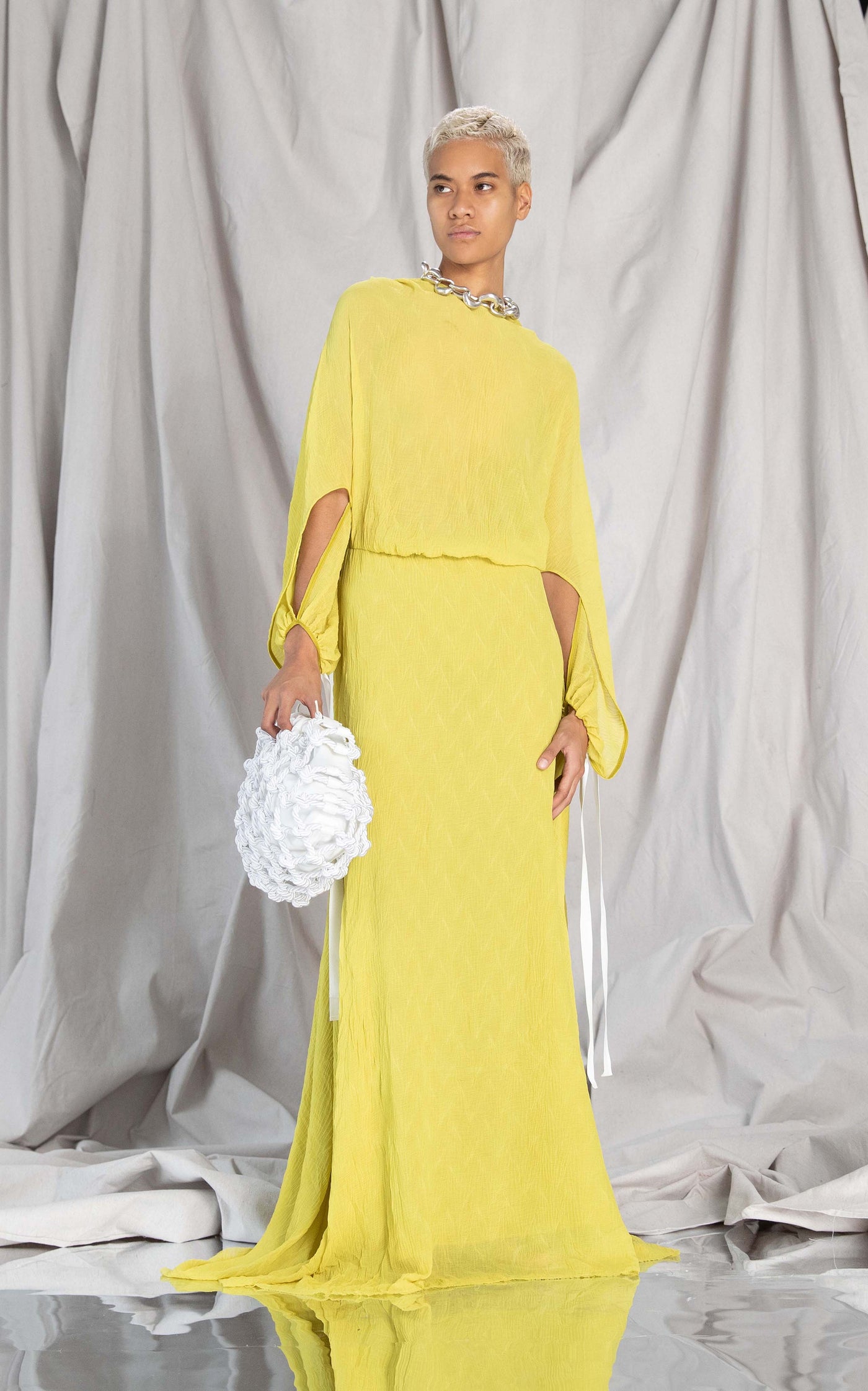 Medusa Pleated Maxi Dress | Sulphur