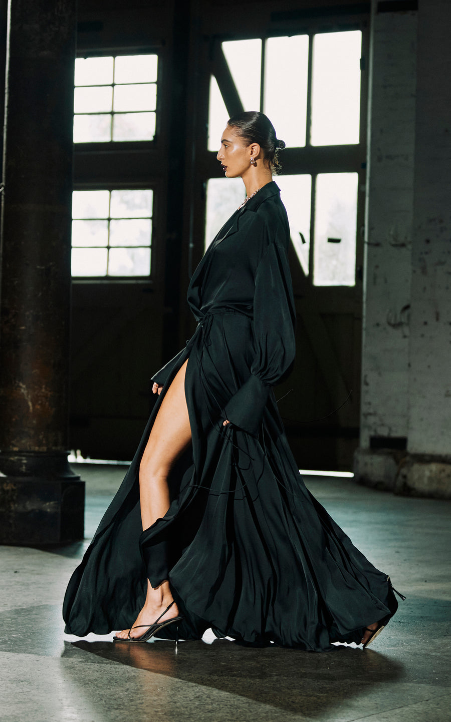 Alchemist Draped Wrap Maxi Dress | Black - SAMPLE