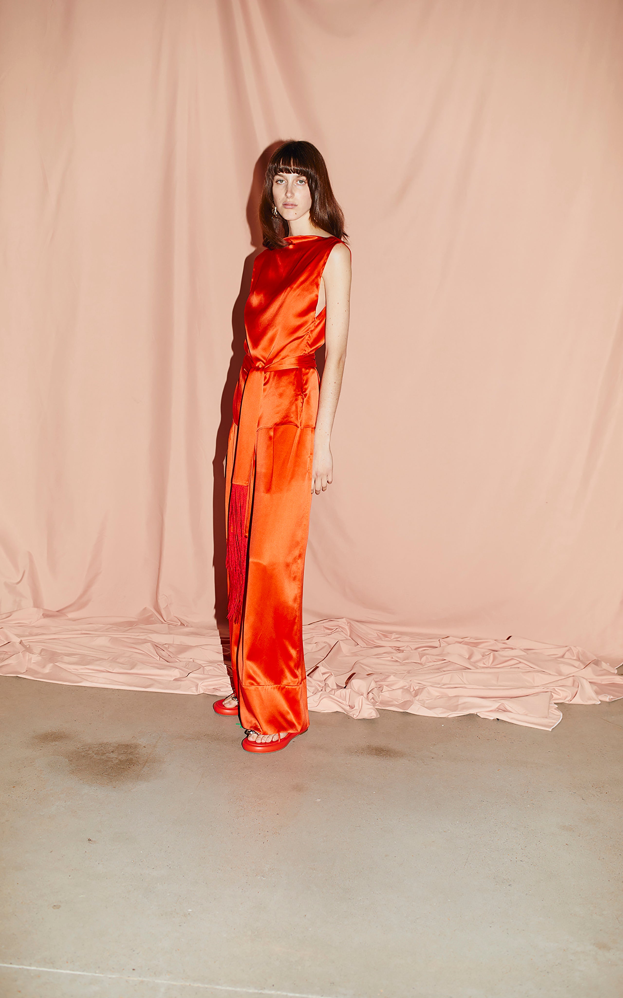 Cincture Belted Jumpsuit | Lobster - SAMPLE