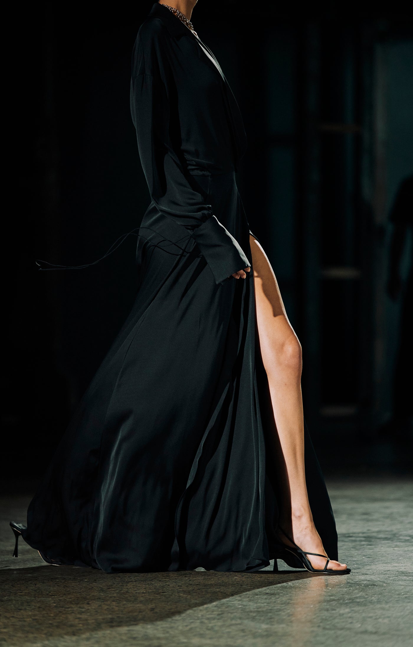 Alchemist Draped Wrap Maxi Dress | Black