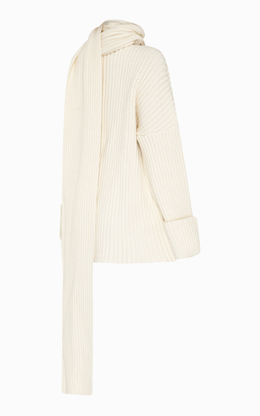 Assemblage Chunky Rib Sweater with Scarf | Ivory