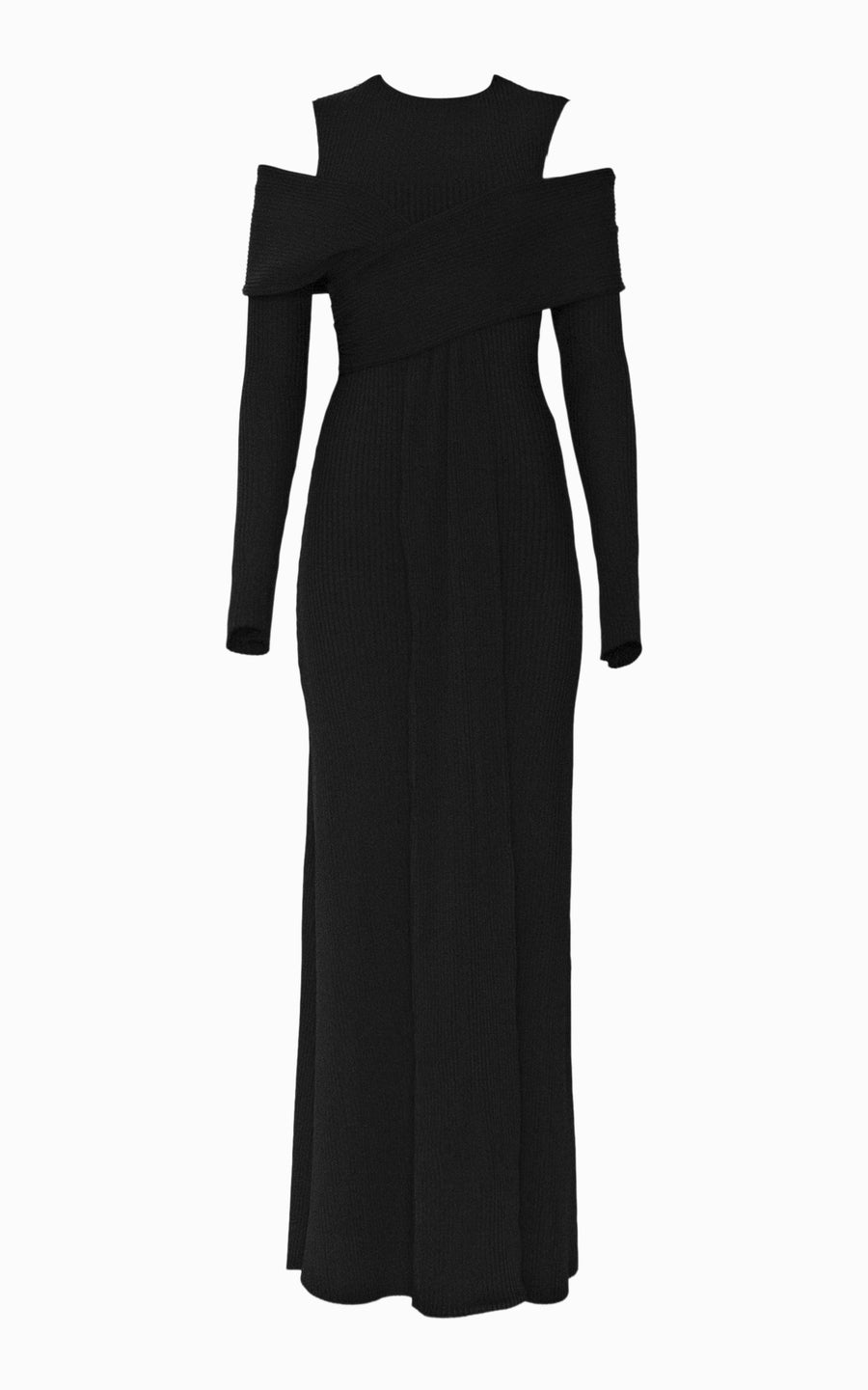 Bandage Rib Midi Dress | Black