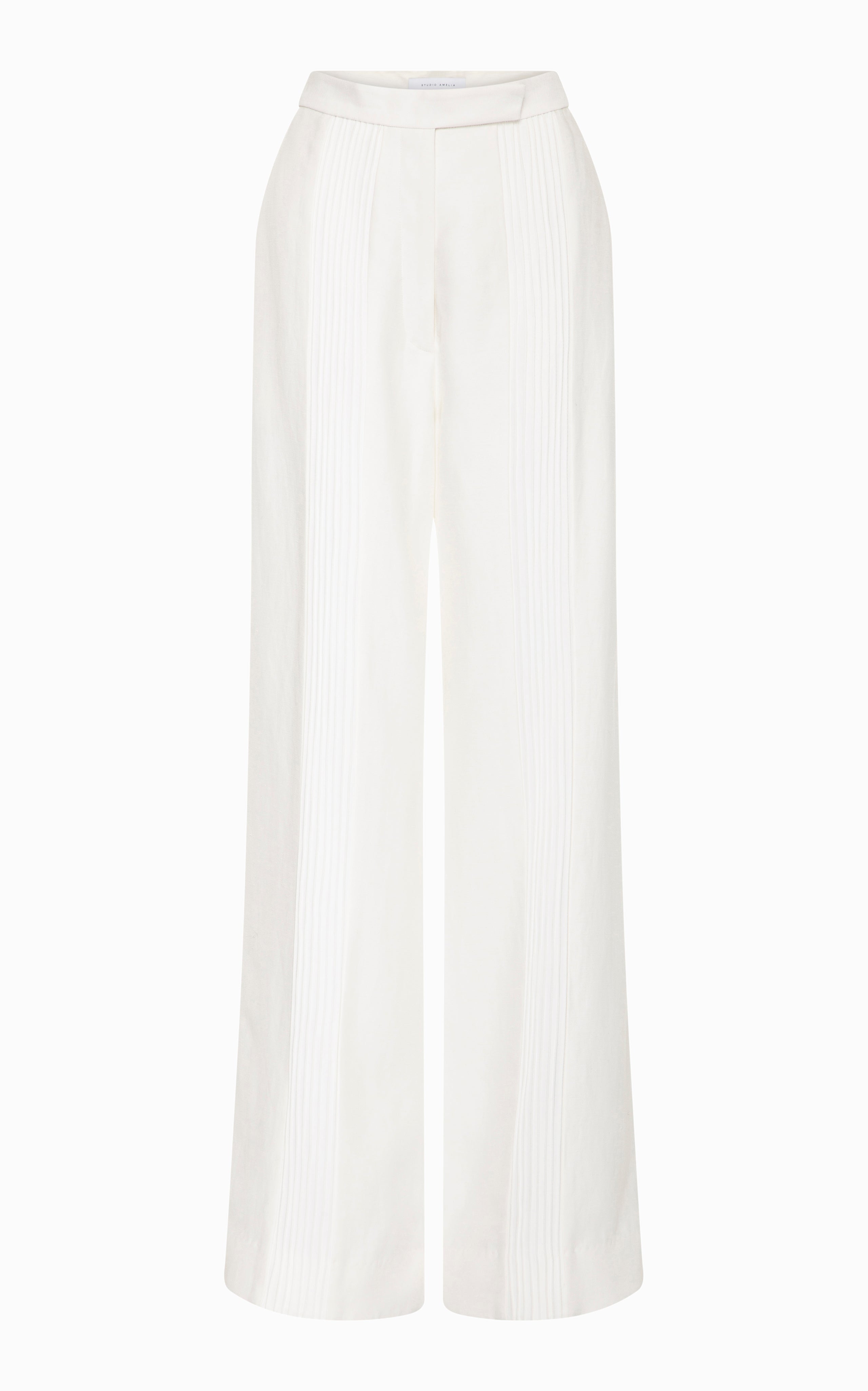 Column Pintucked Pants | Ivory – Studio Amelia